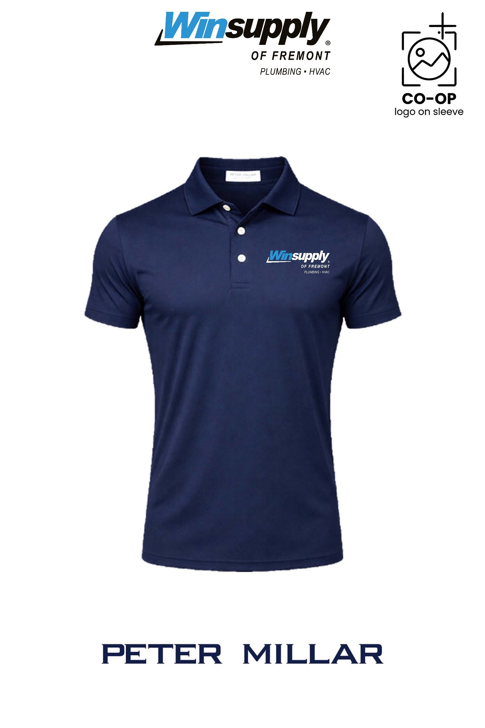 Peter Millar Mens Solid Performance Polo - Self Collar - Winsupply of Fremont