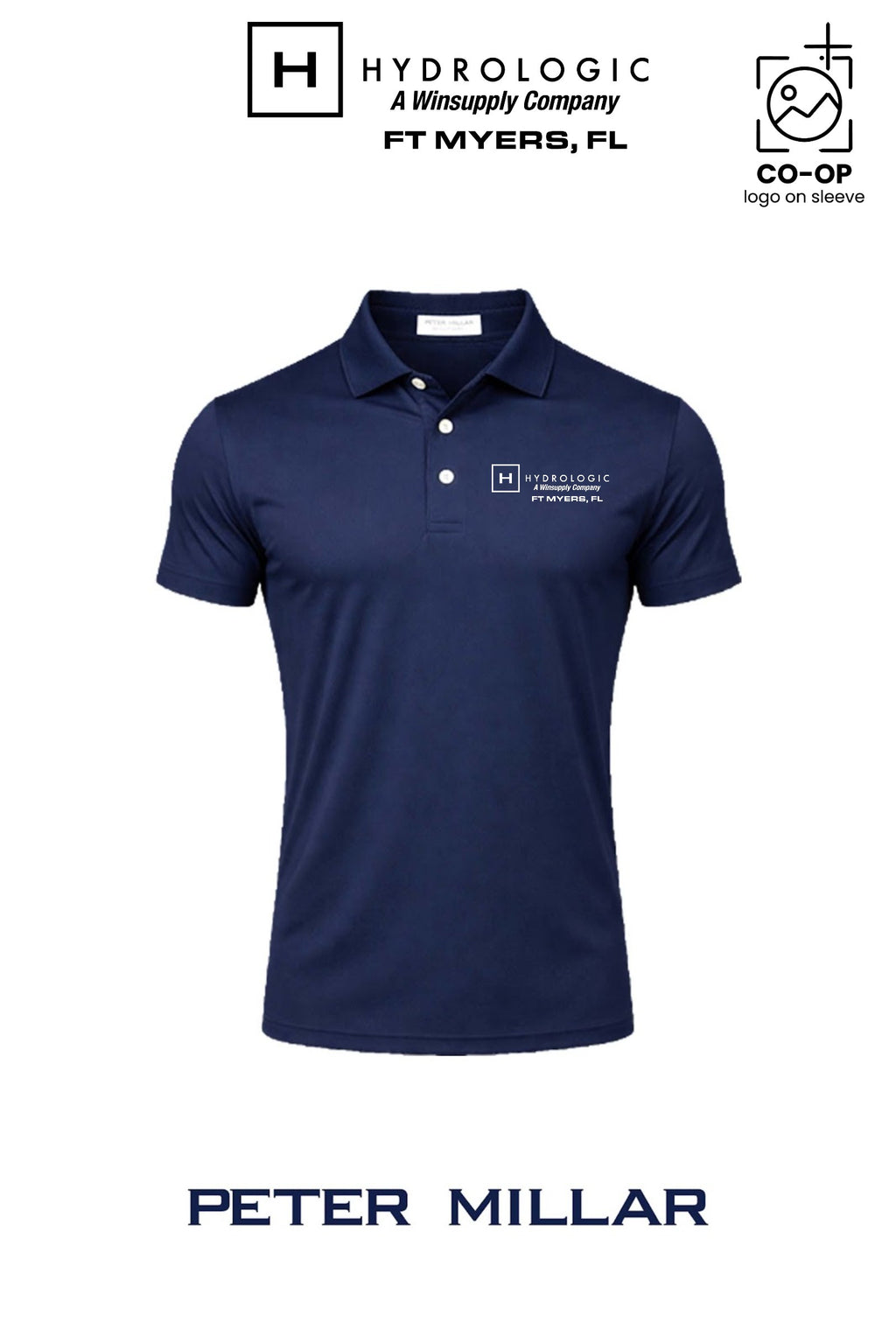 Peter Millar Mens Solid Performance Polo - Self Collar - Winsupply Ft Myers FL Co.