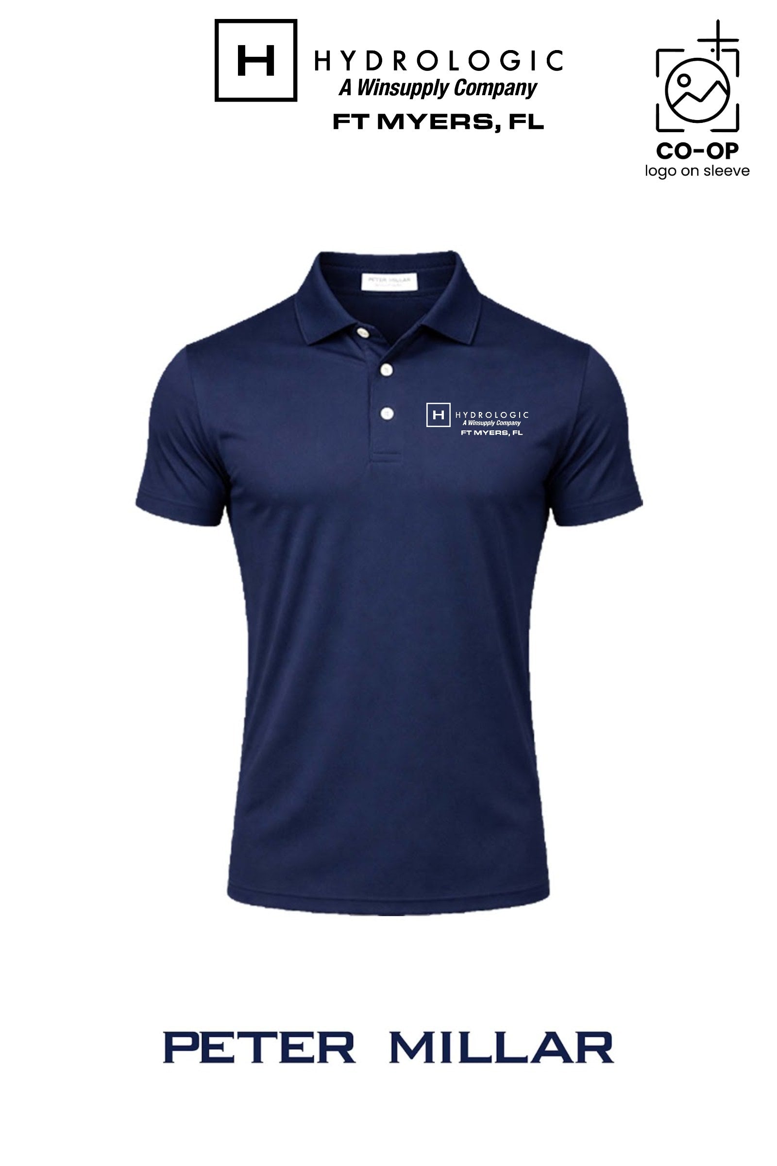 Peter Millar Mens Solid Performance Polo - Self Collar - Winsupply Ft Myers FL Co.