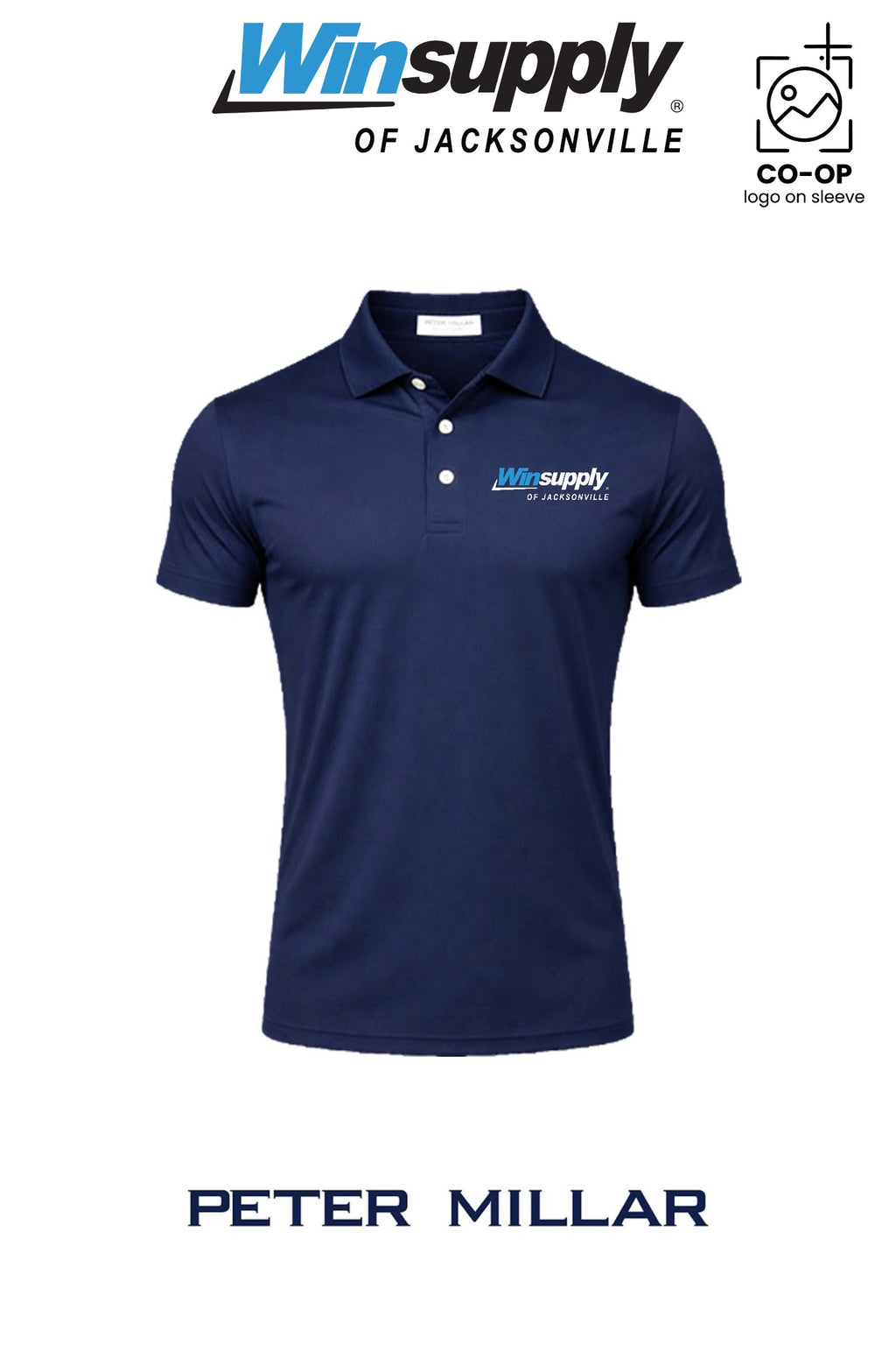 Peter Millar Mens Solid Performance Polo - Self Collar - Winsupply of Jacksonville