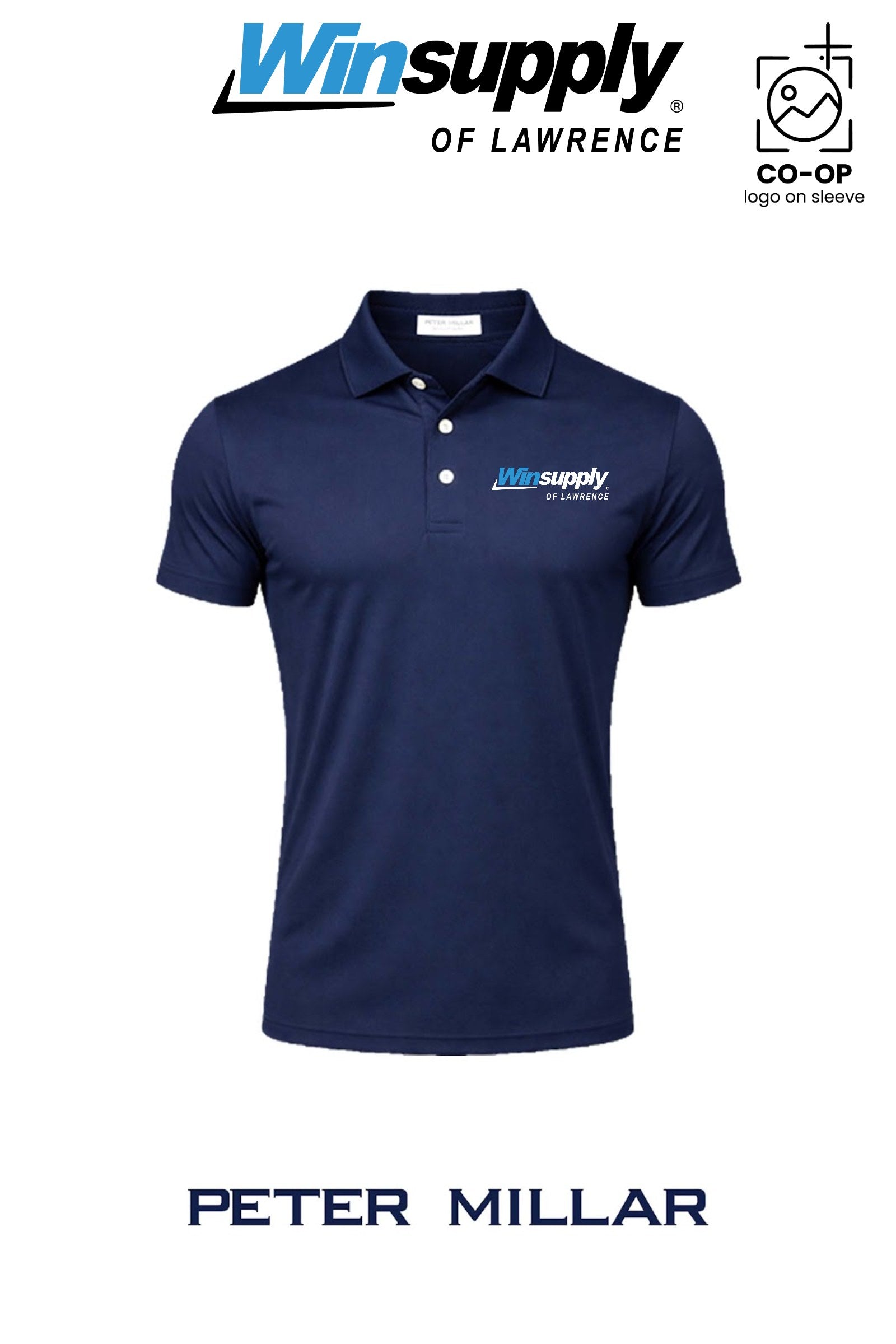 Peter Millar Mens Solid Performance Polo - Self Collar - Winsupply of Lawrence