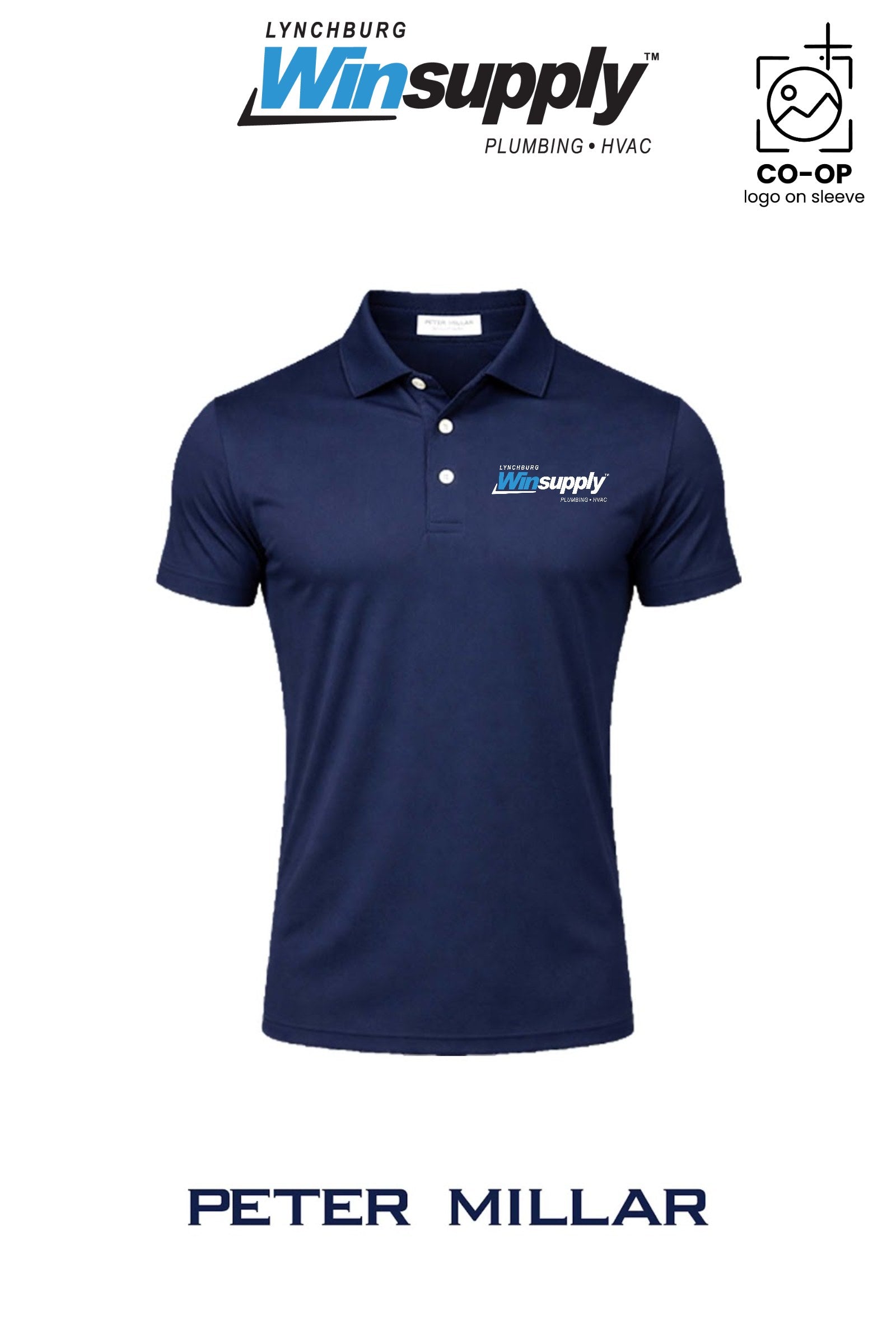Peter Millar Mens Solid Performance Polo - Self Collar - Lynchburg Winsupply