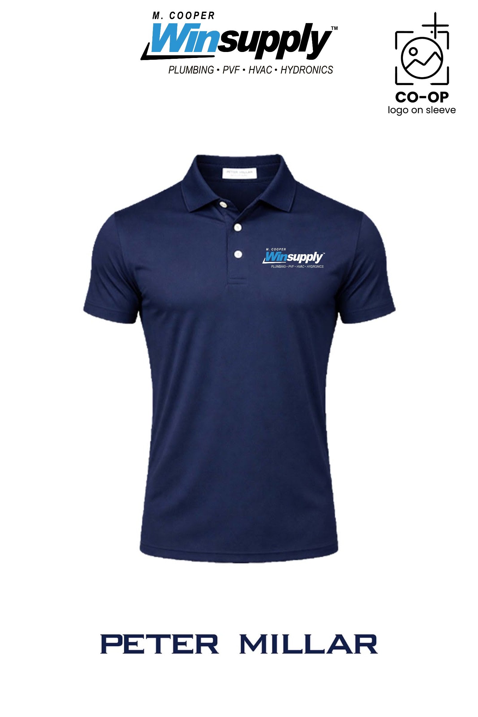Peter Millar Mens Solid Performance Polo - Self Collar - M. Cooper Winsupply Co.
