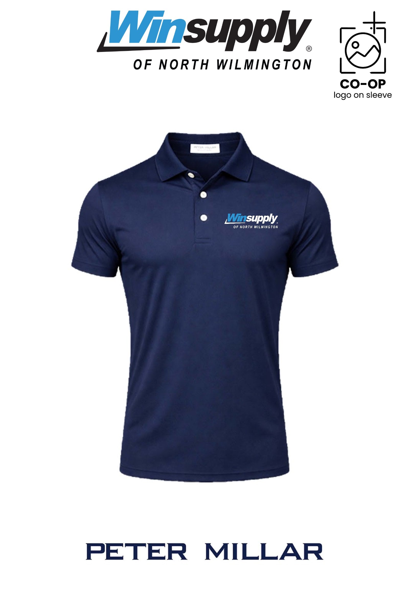Peter Millar Mens Solid Performance Polo - Self Collar - Winsupply N Wilmington NC