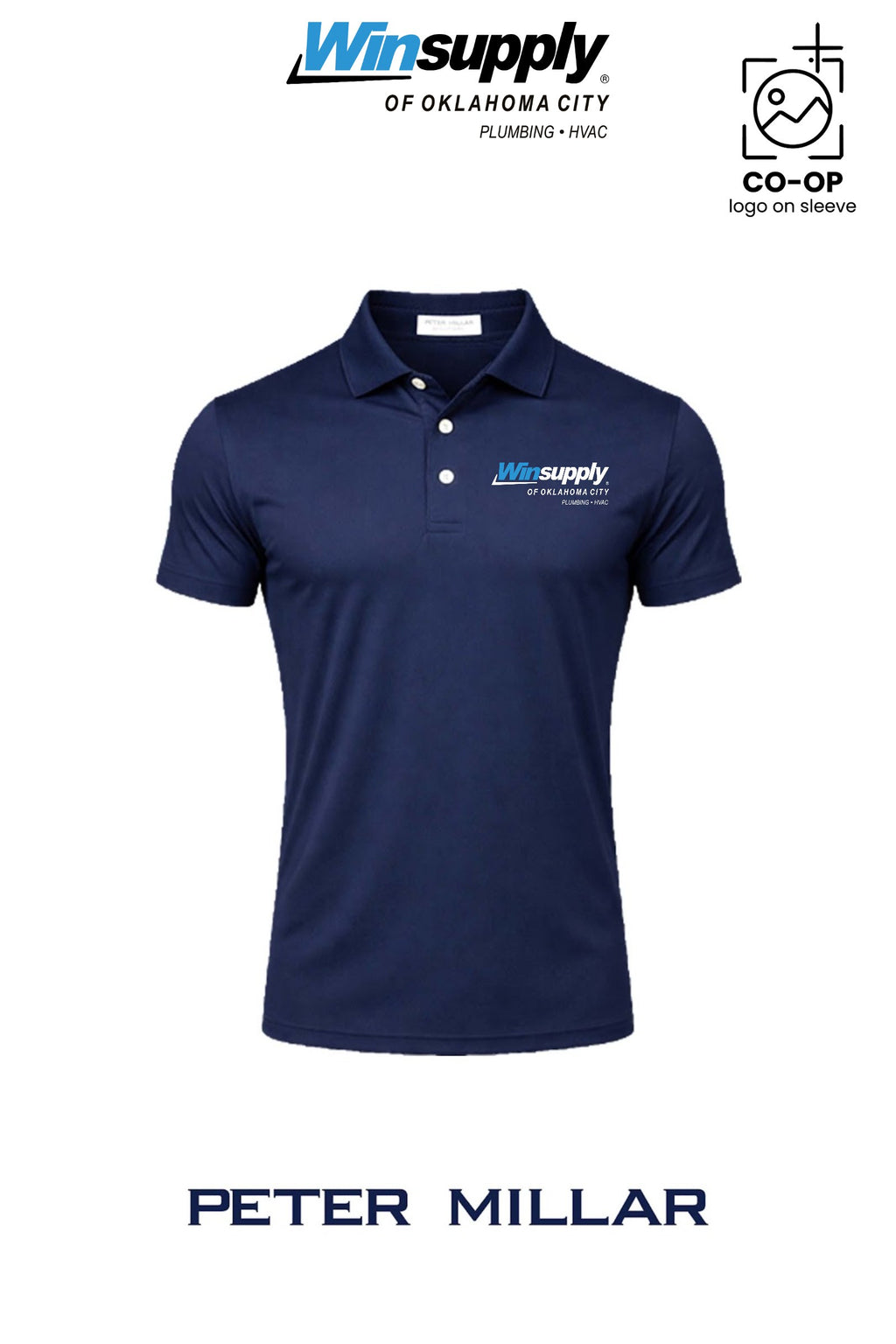 Peter Millar Mens Solid Performance Polo - Self Collar - Winsupply of Oklahoma City