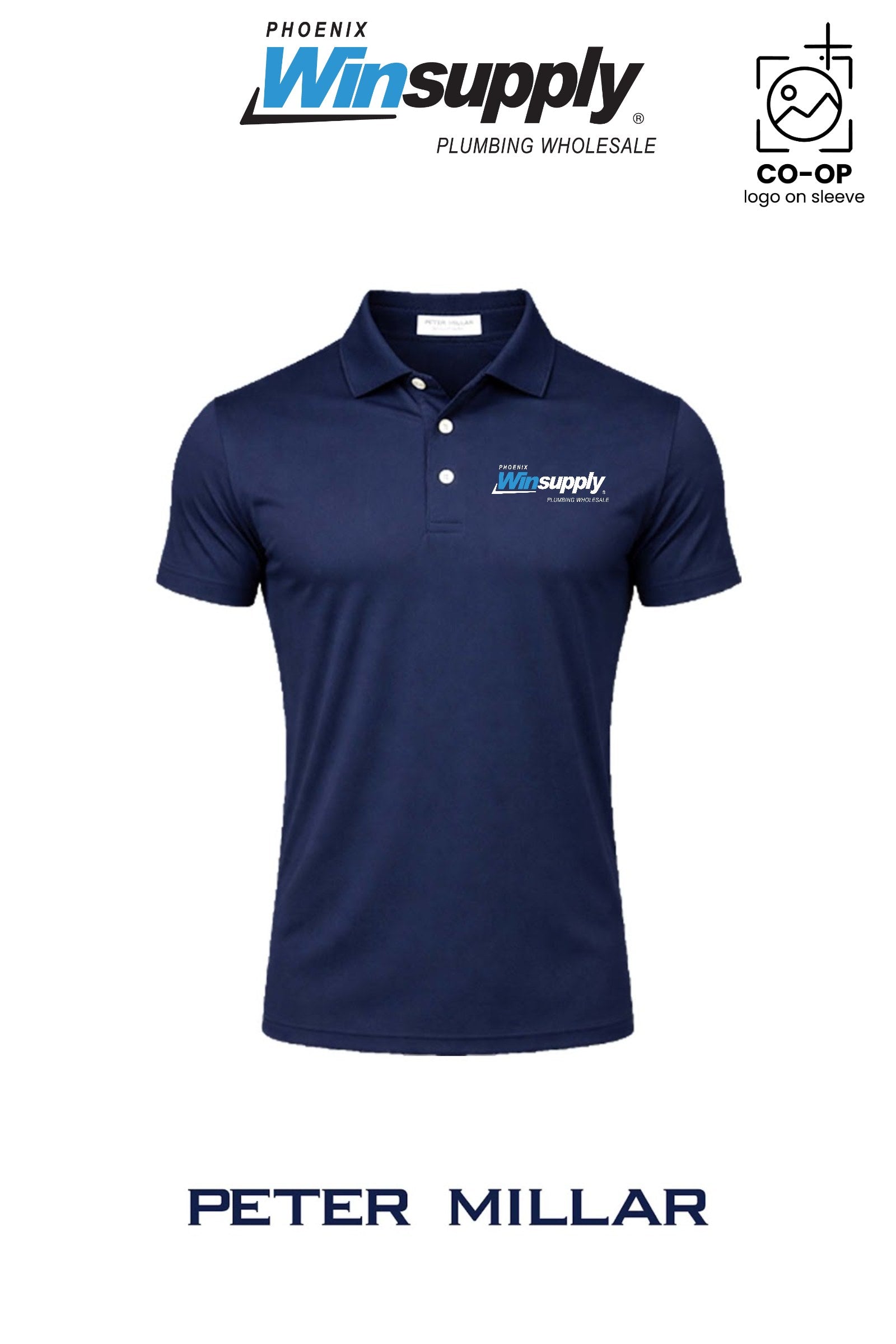 Peter Millar Mens Solid Performance Polo - Self Collar - Phoenix Winsupply