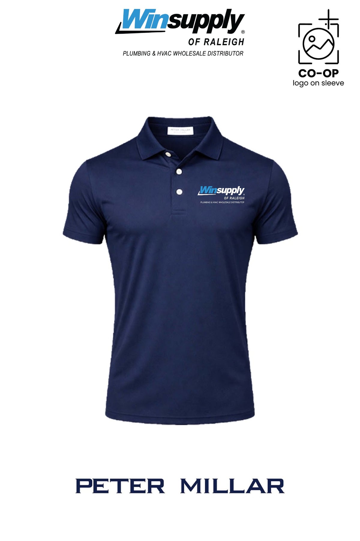Peter Millar Mens Solid Performance Polo - Self Collar - Winsupply of Raleigh