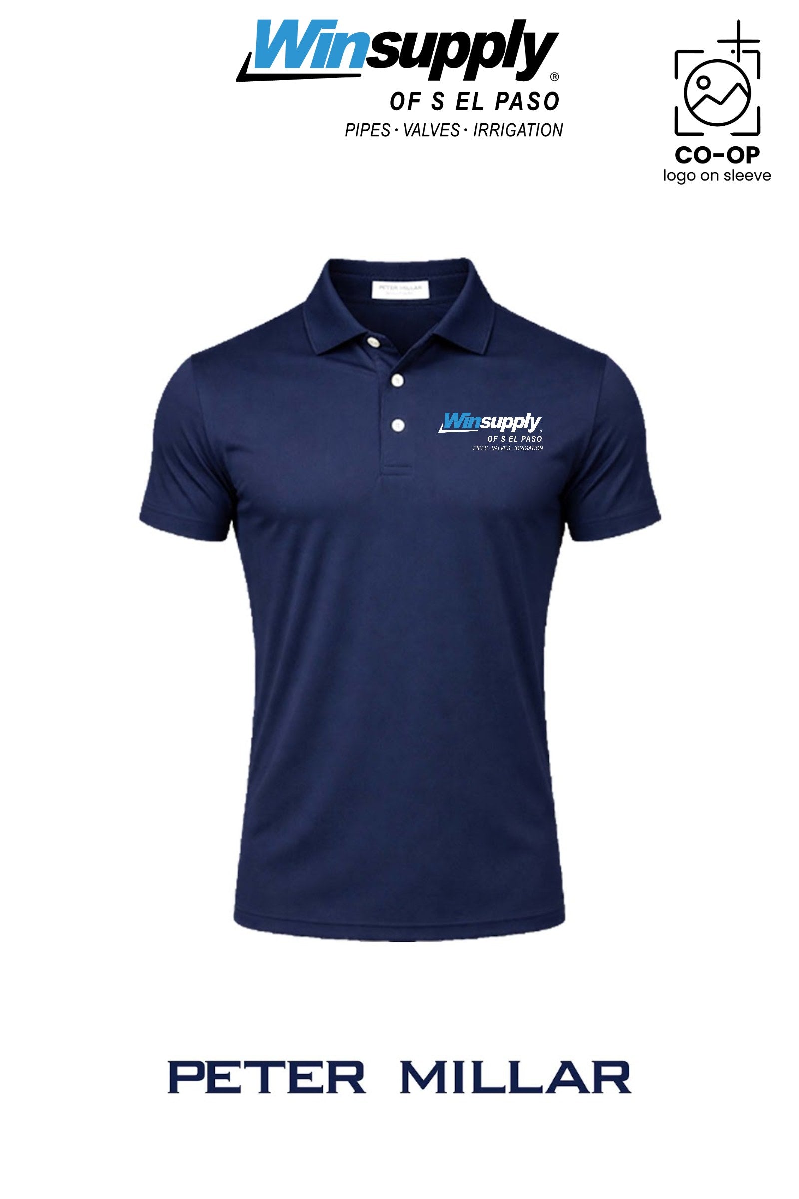 Peter Millar Mens Solid Performance Polo - Self Collar - Winsupply of S El Paso