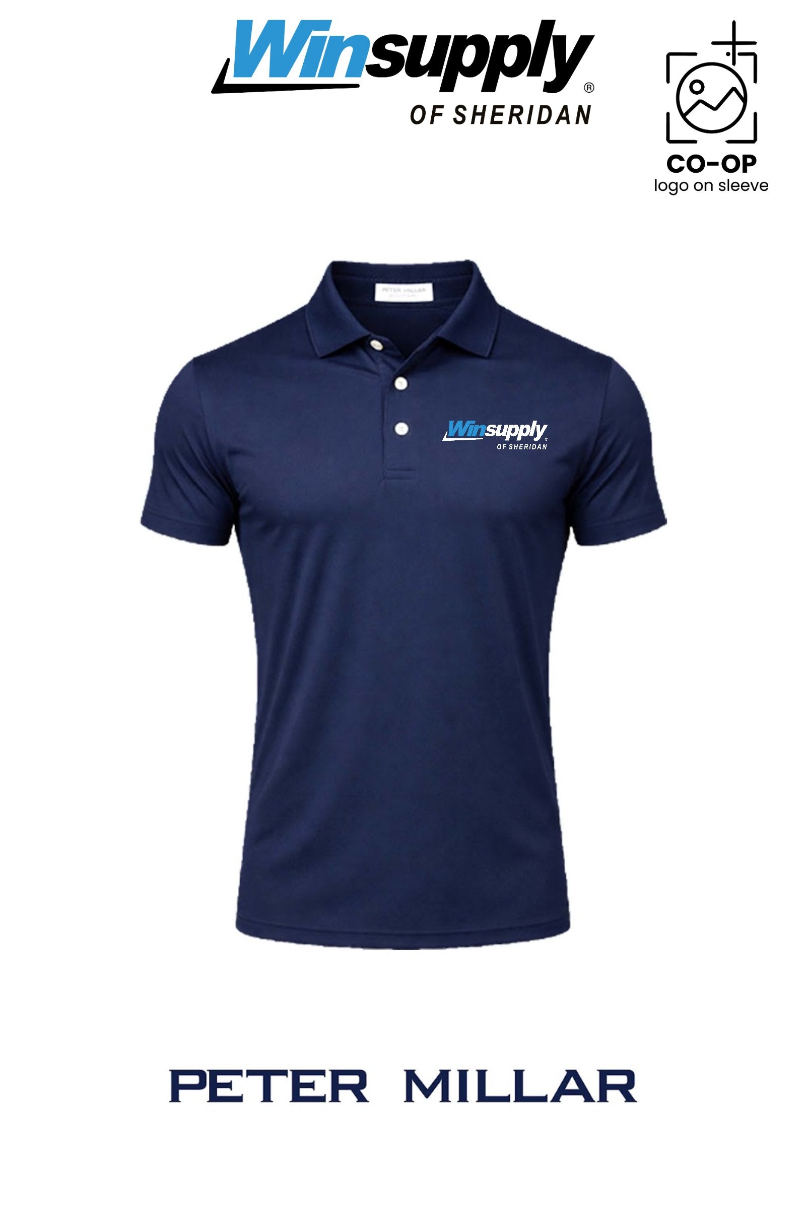Peter Millar Mens Solid Performance Polo - Self Collar - Winsupply of Sheridan
