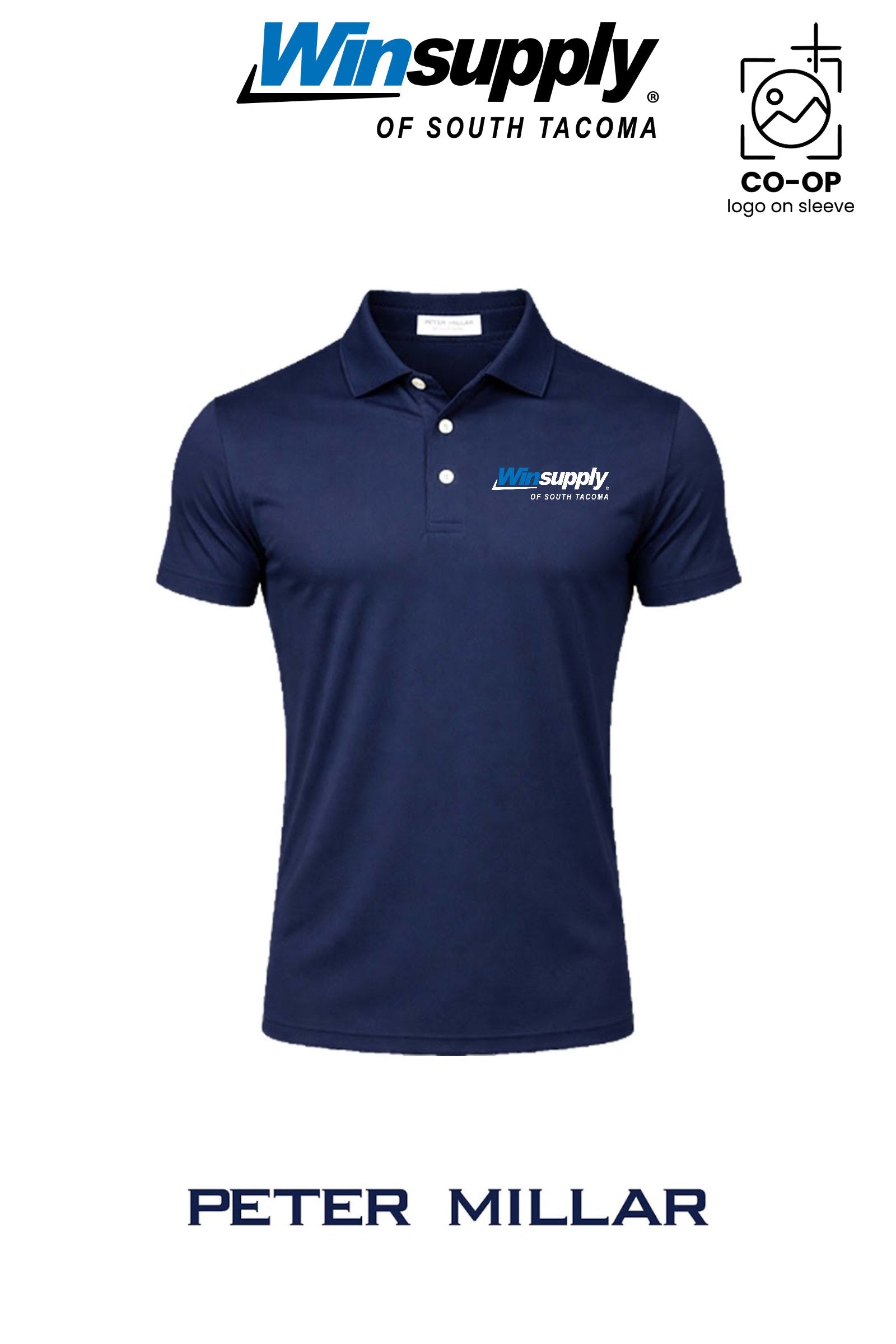 Peter Millar Mens Solid Performance Polo - Self Collar - Winsupply of South Tacoma