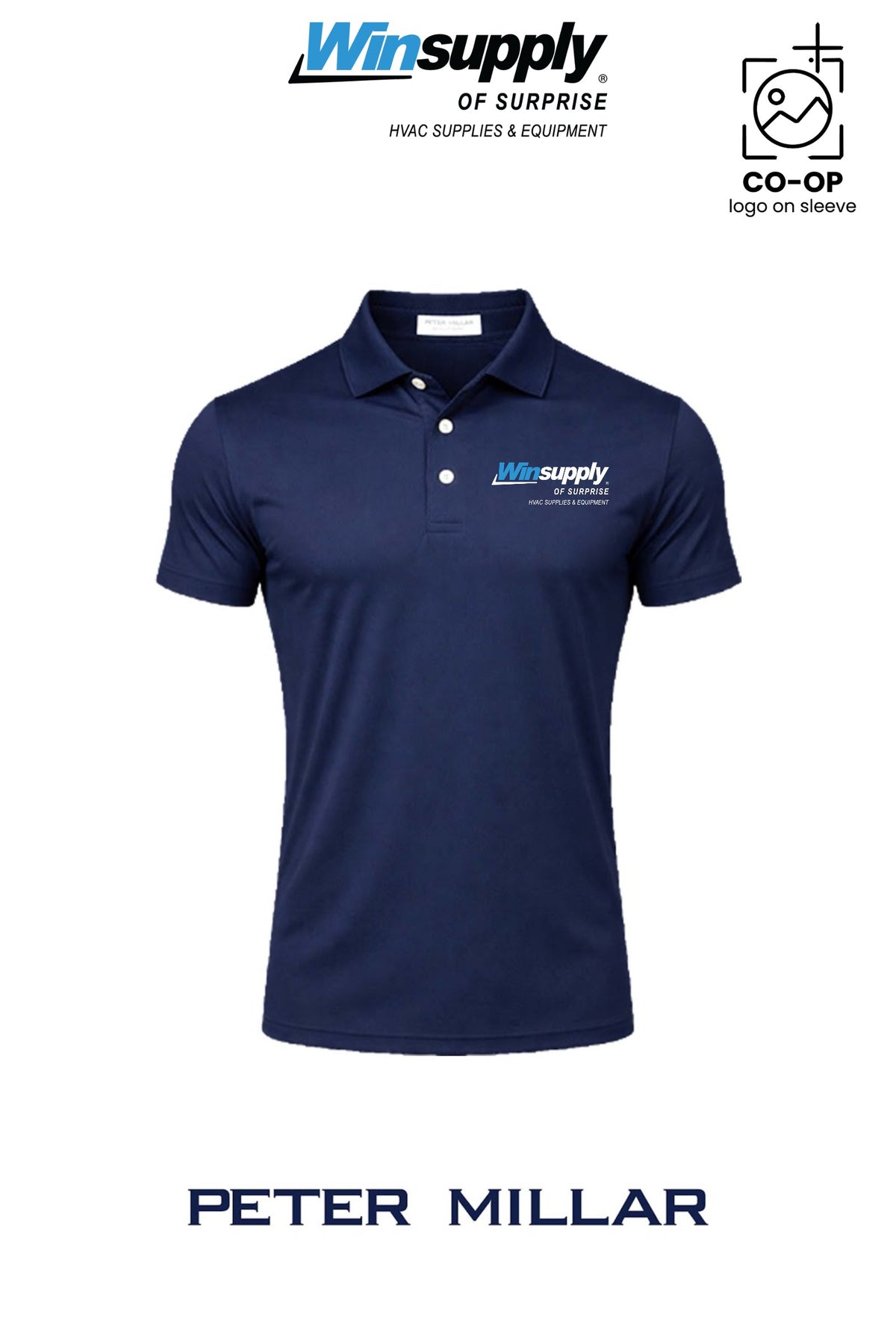 Peter Millar Mens Solid Performance Polo - Self Collar - Winsupply of Surprise