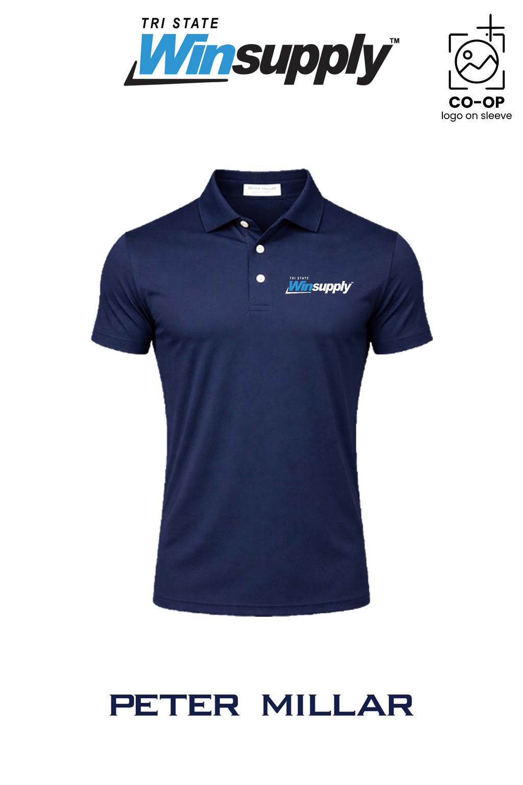 Peter Millar Mens Solid Performance Polo - Self Collar - Tri-State Winsupply