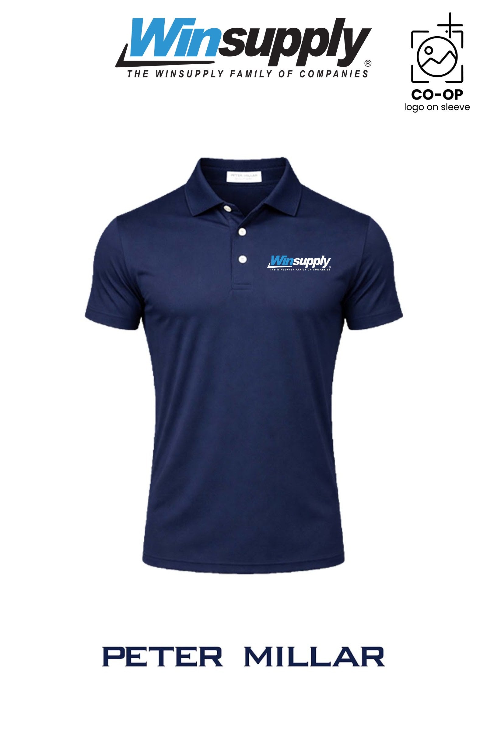 Peter Millar Mens Solid Performance Polo - Self Collar - Winsupply of West Hartford