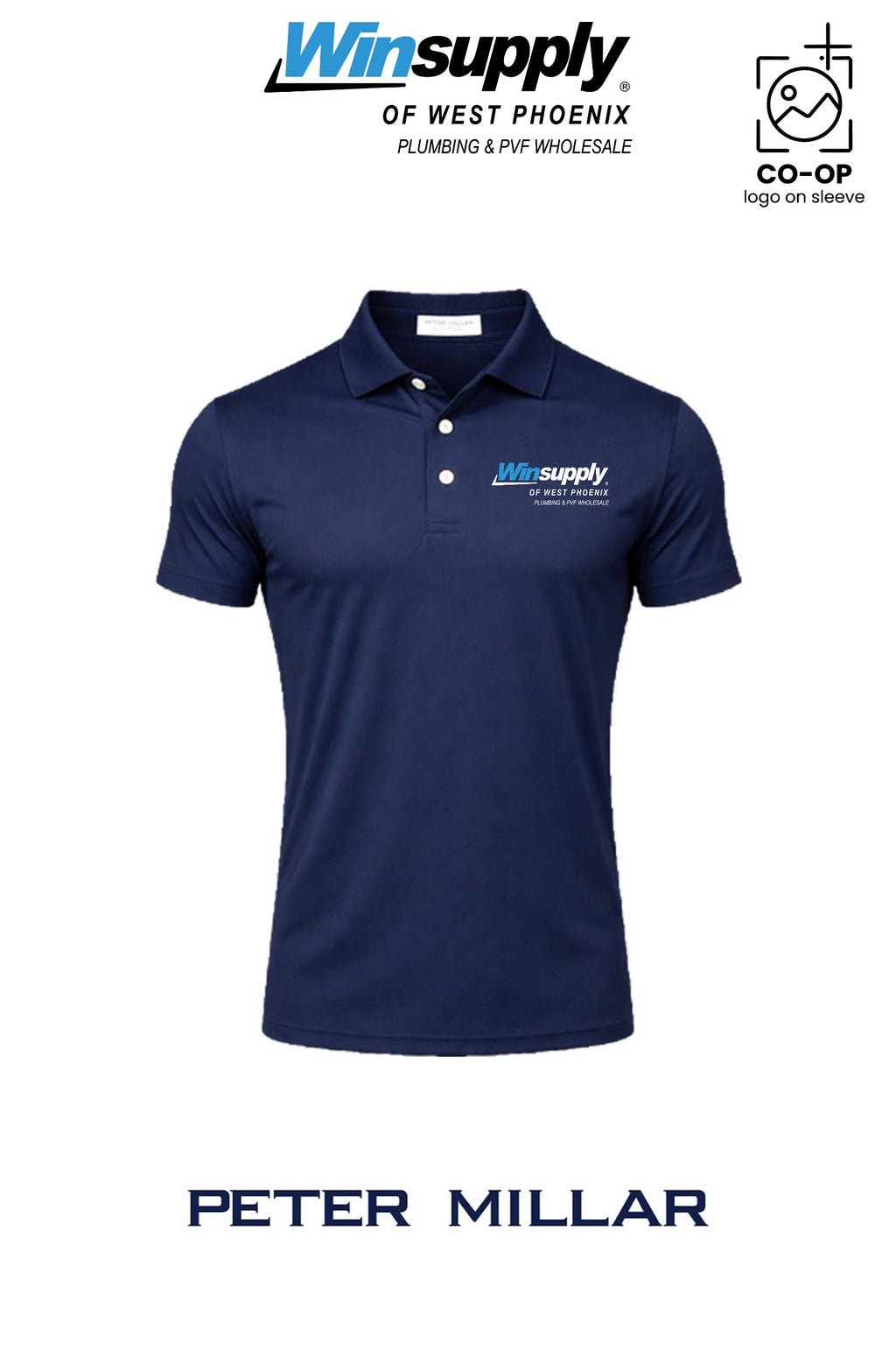 Peter Millar Mens Solid Performance Polo - Self Collar - Winsupply of West Phoenix