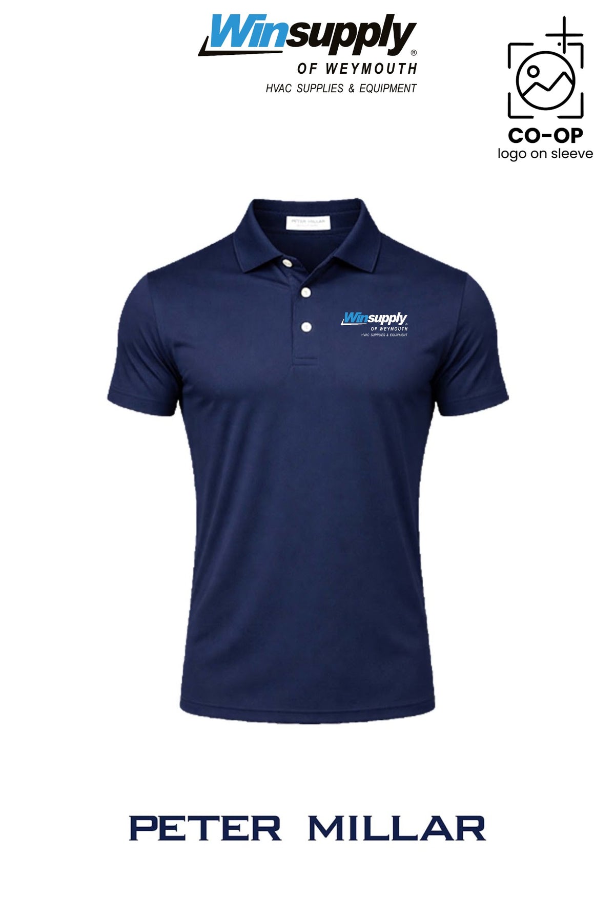 Peter Millar Mens Solid Performance Polo - Self Collar - Winsupply of Weymouth