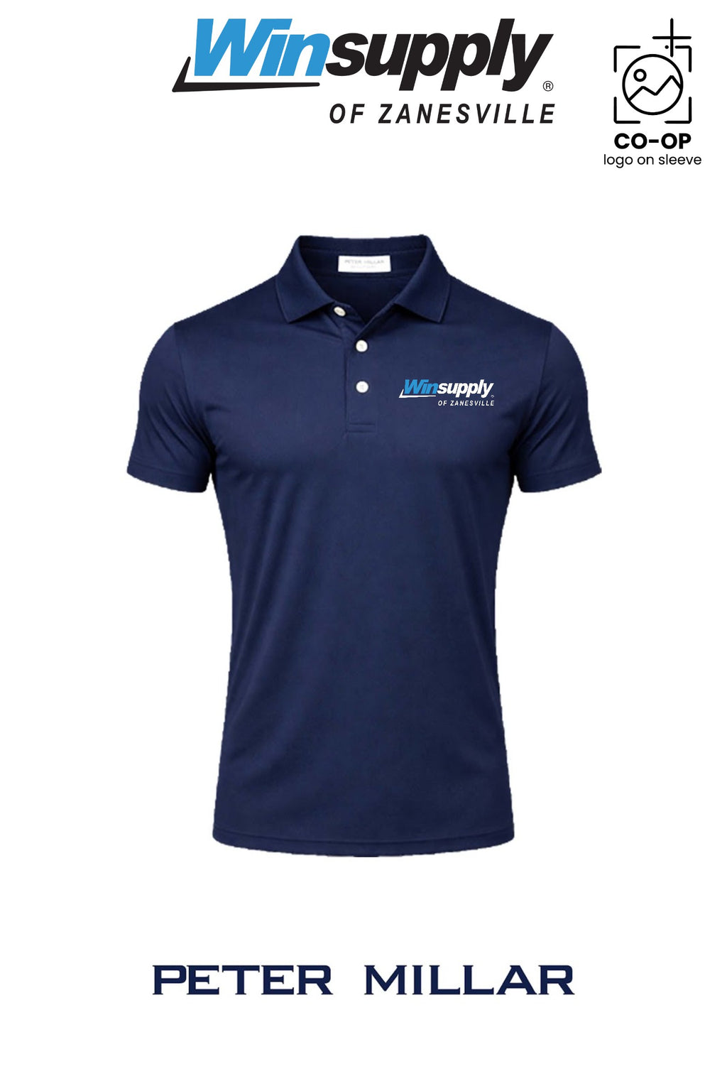 Peter Millar Mens Solid Performance Polo - Self Collar - Winsupply of Zanesville