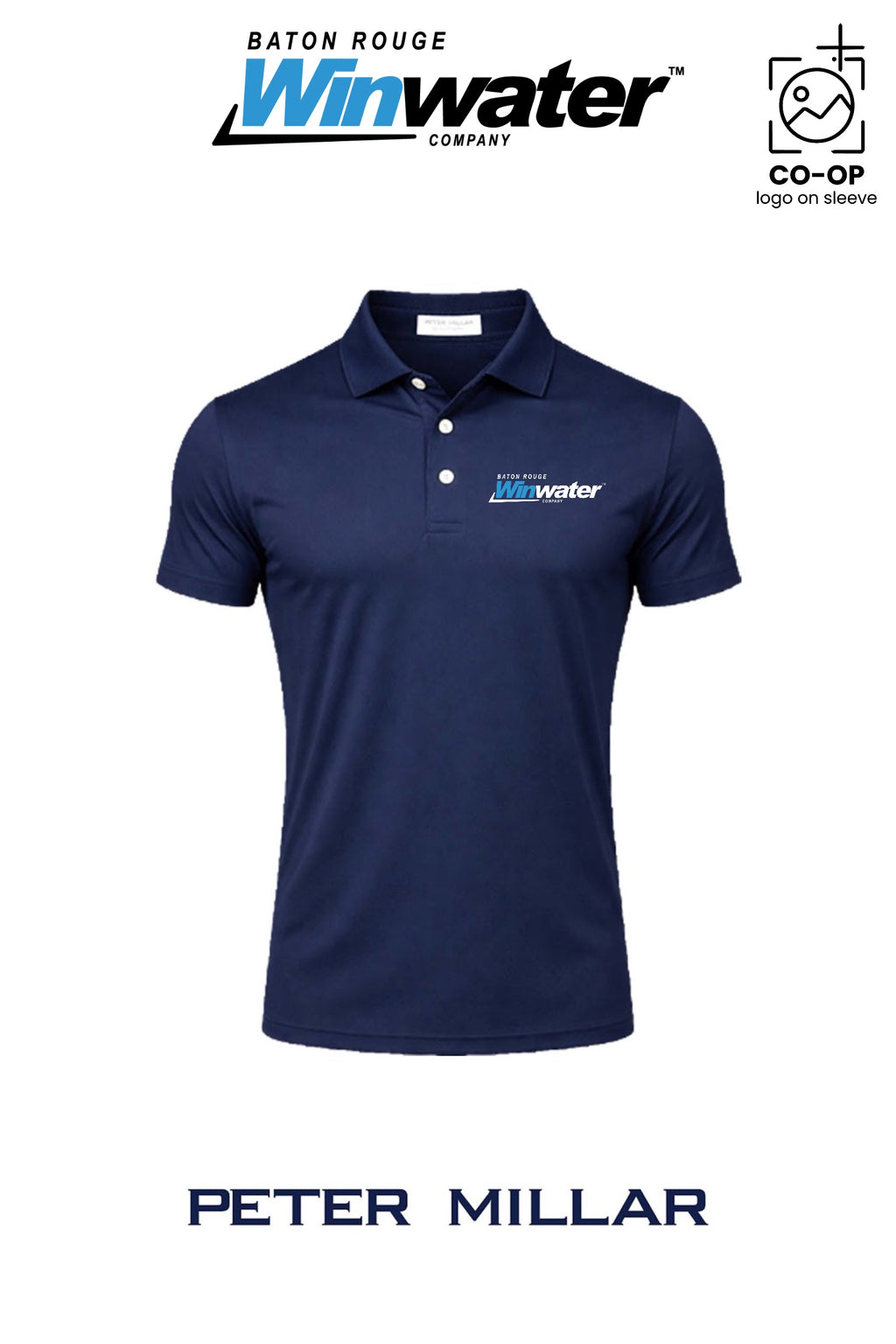 Peter Millar Mens Solid Performance Polo - Self Collar - Baton Rouge Winwater