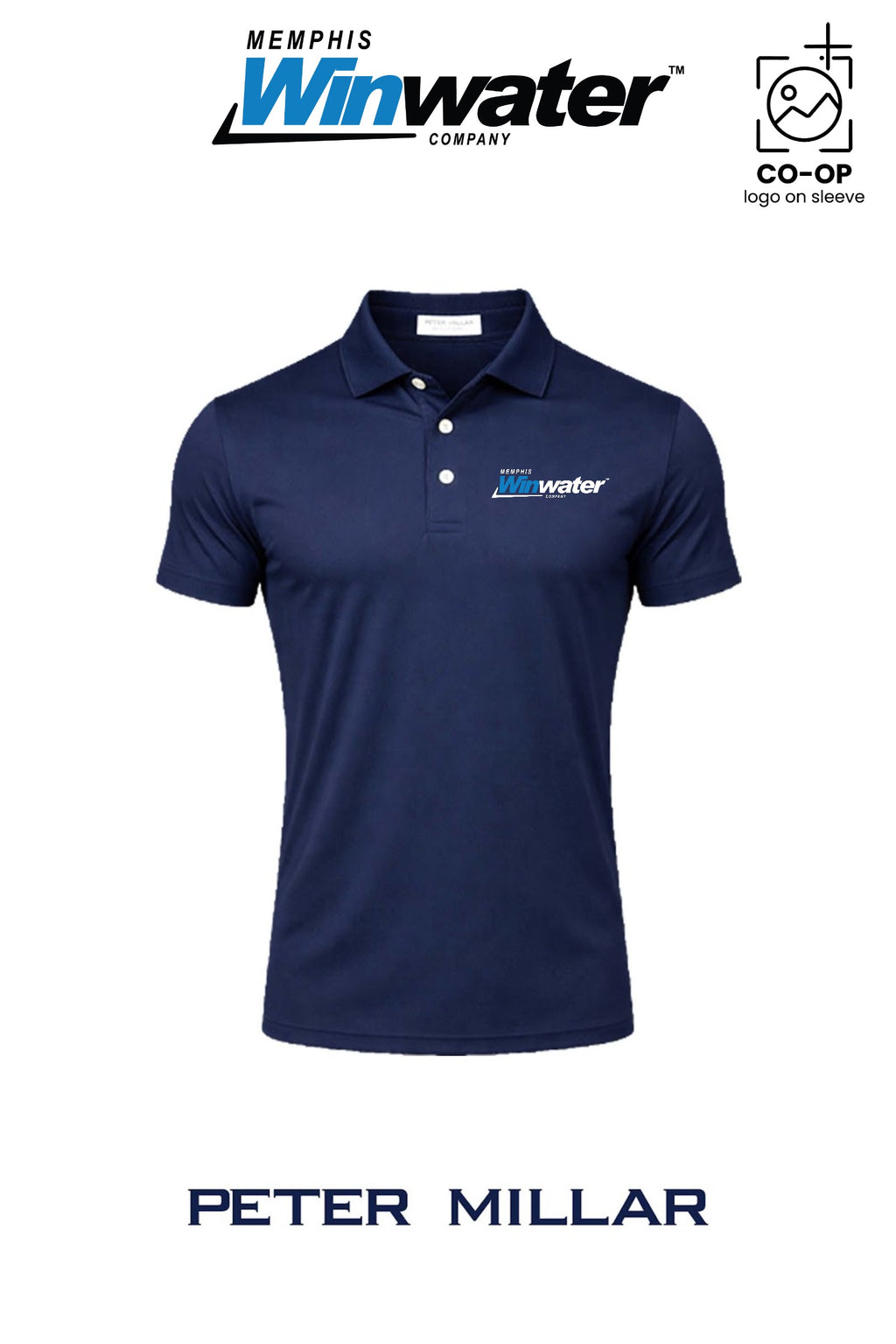 Peter Millar Mens Solid Performance Polo - Self Collar - Memphis Winwater