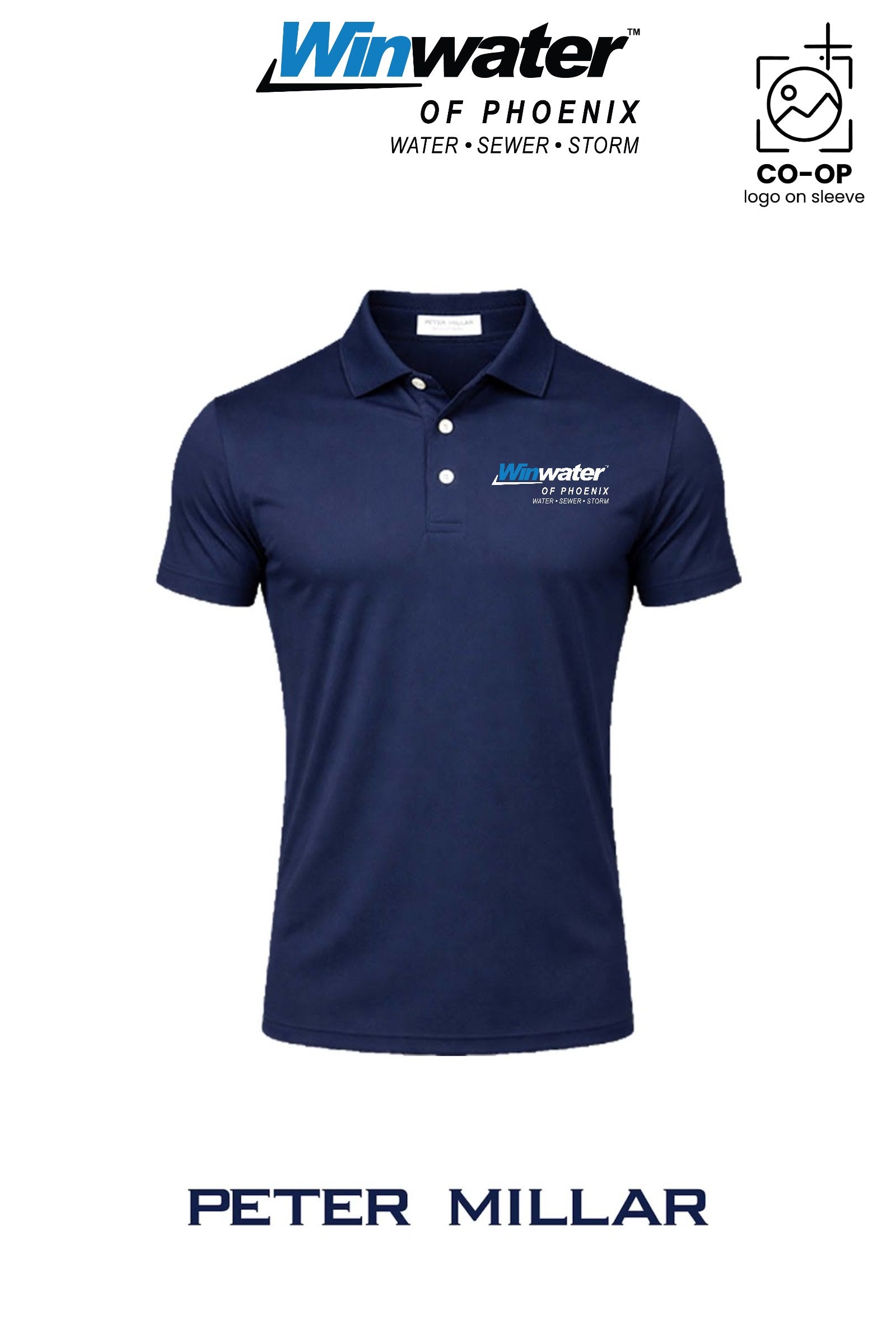 Peter Millar Mens Solid Performance Polo - Self Collar - Winwater of Phoenix