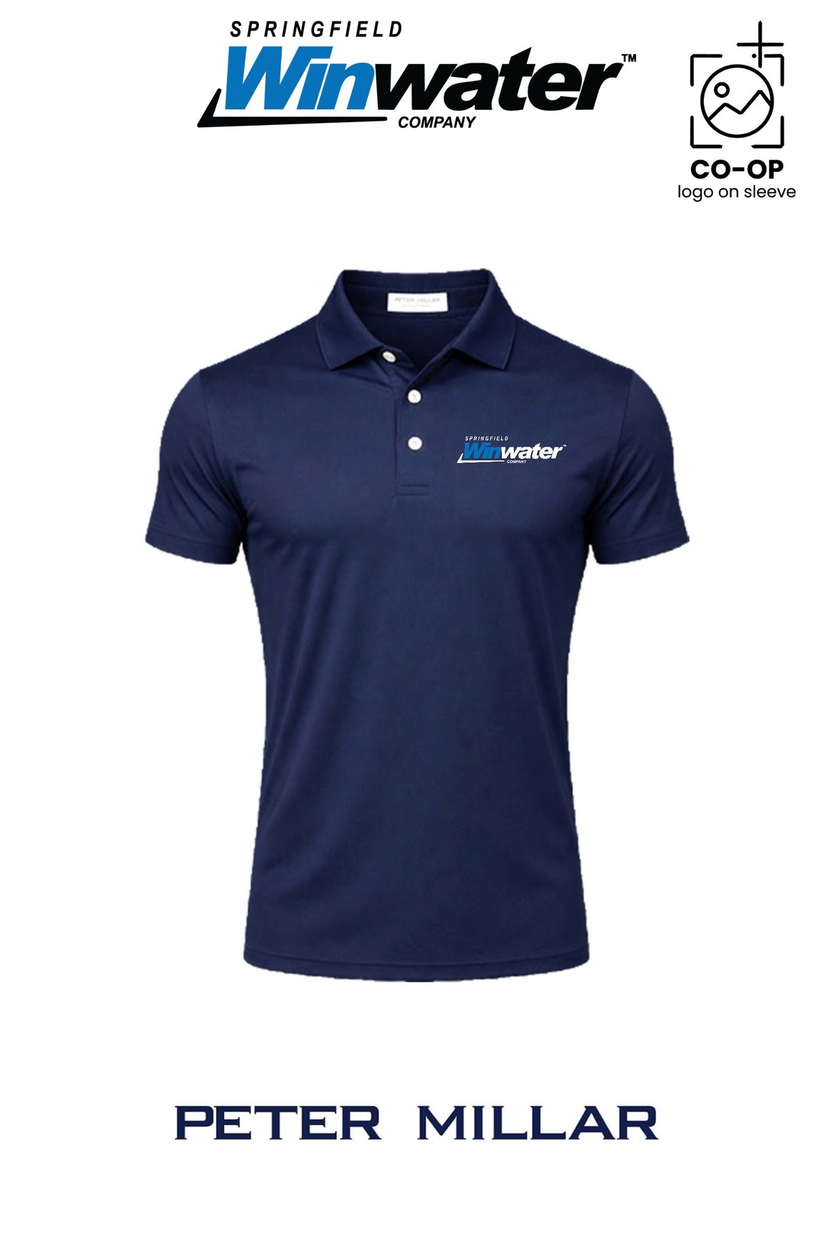 Peter Millar Mens Solid Performance Polo - Self Collar - Springfield Winwater