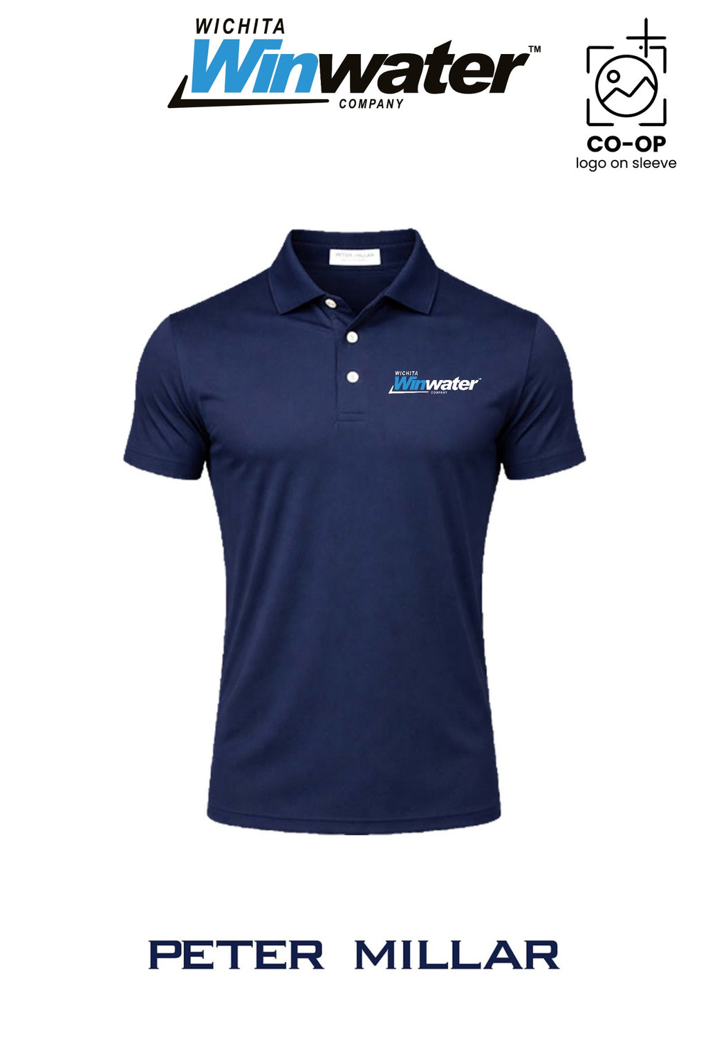 Peter Millar Mens Solid Performance Polo - Self Collar - Wichita Winwater