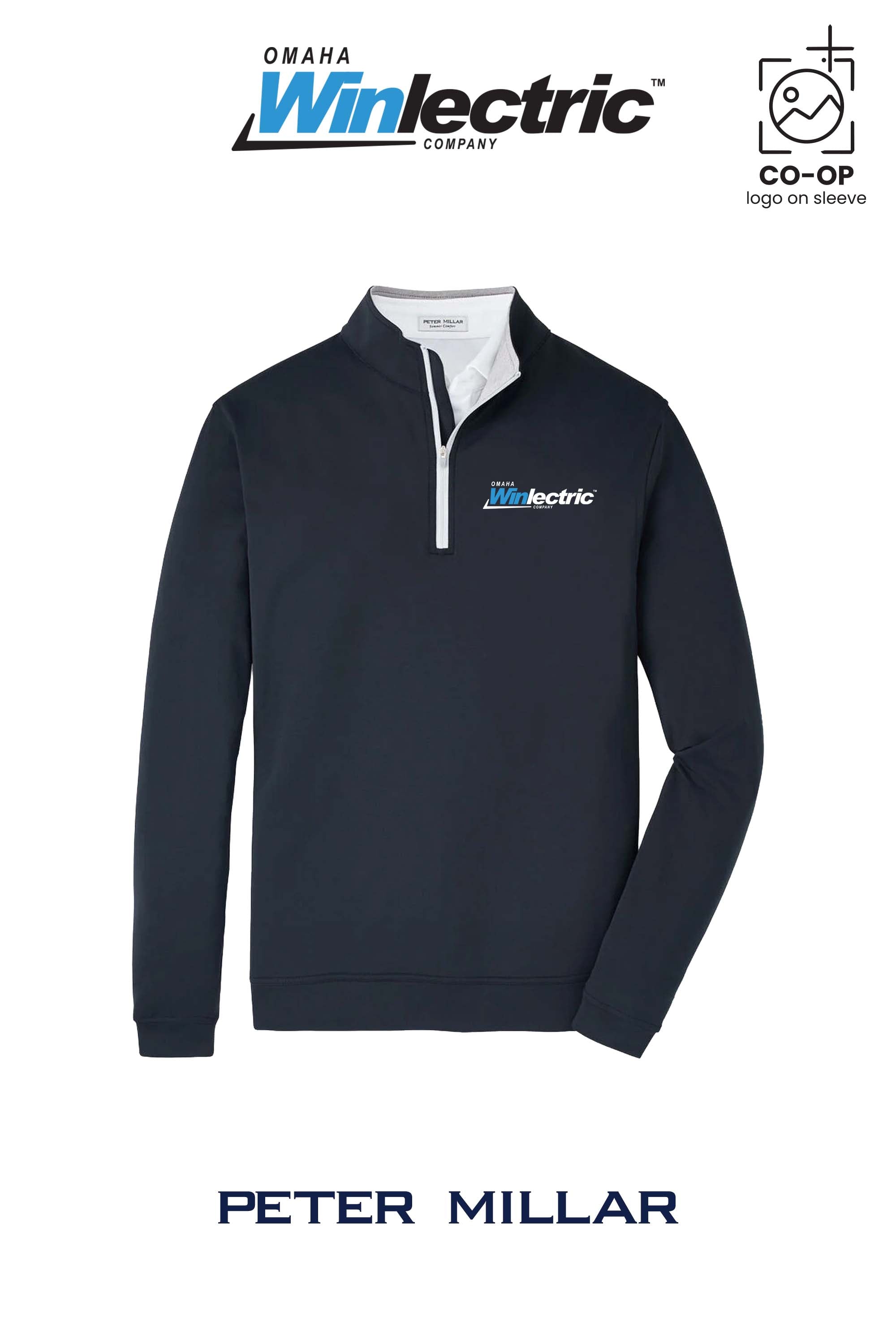 Peter Millar Mens Perth Performance Quarter-Zip - Omaha Winlectric