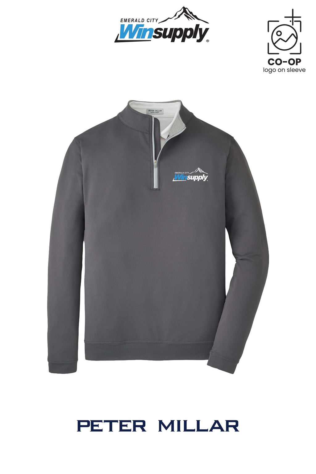 Peter Millar Mens Perth Performance Quarter-Zip - Winsupply Emerald City