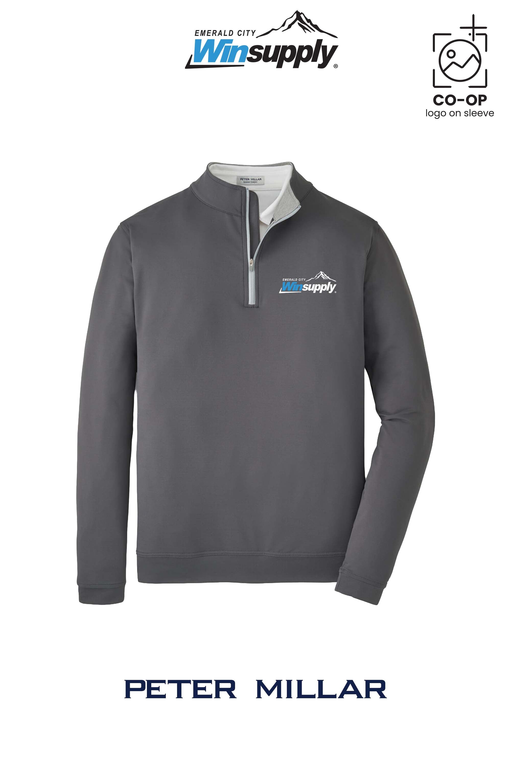 Peter Millar Mens Perth Performance Quarter-Zip - Winsupply Emerald City