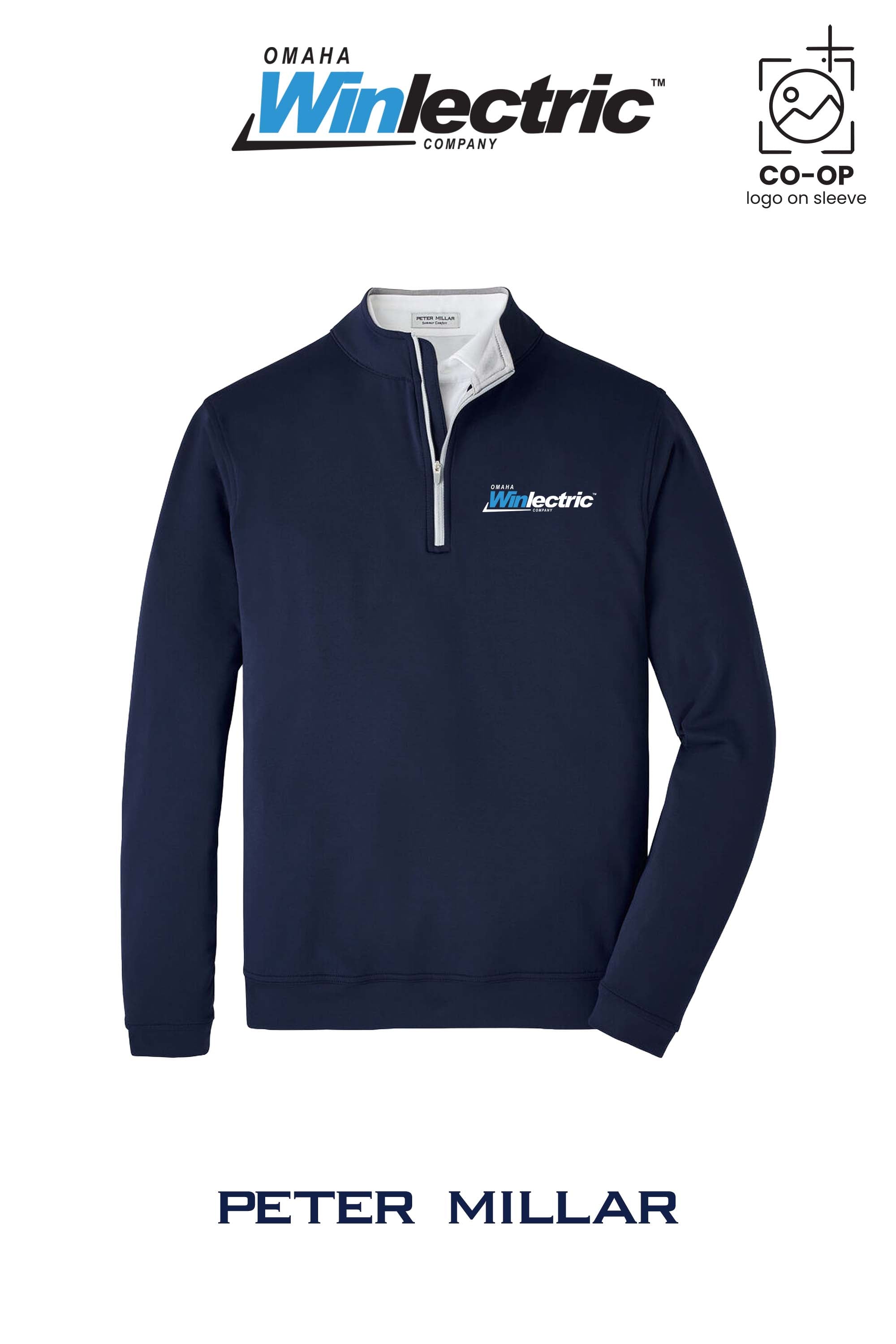 Peter Millar Mens Perth Performance Quarter-Zip - Omaha Winlectric