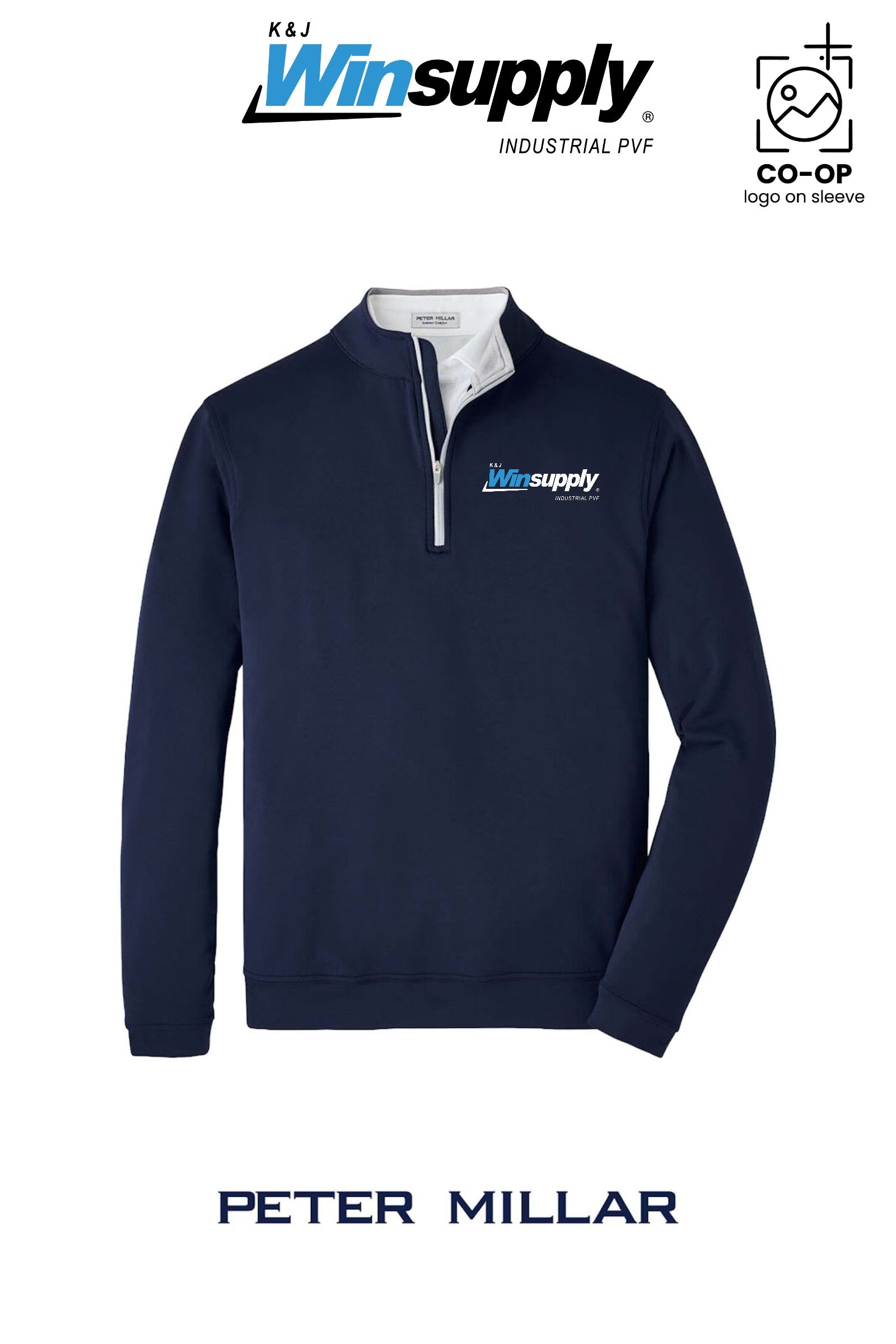 Peter Millar Mens Perth Performance Quarter-Zip - K & J Winsupply, Industrial PVF