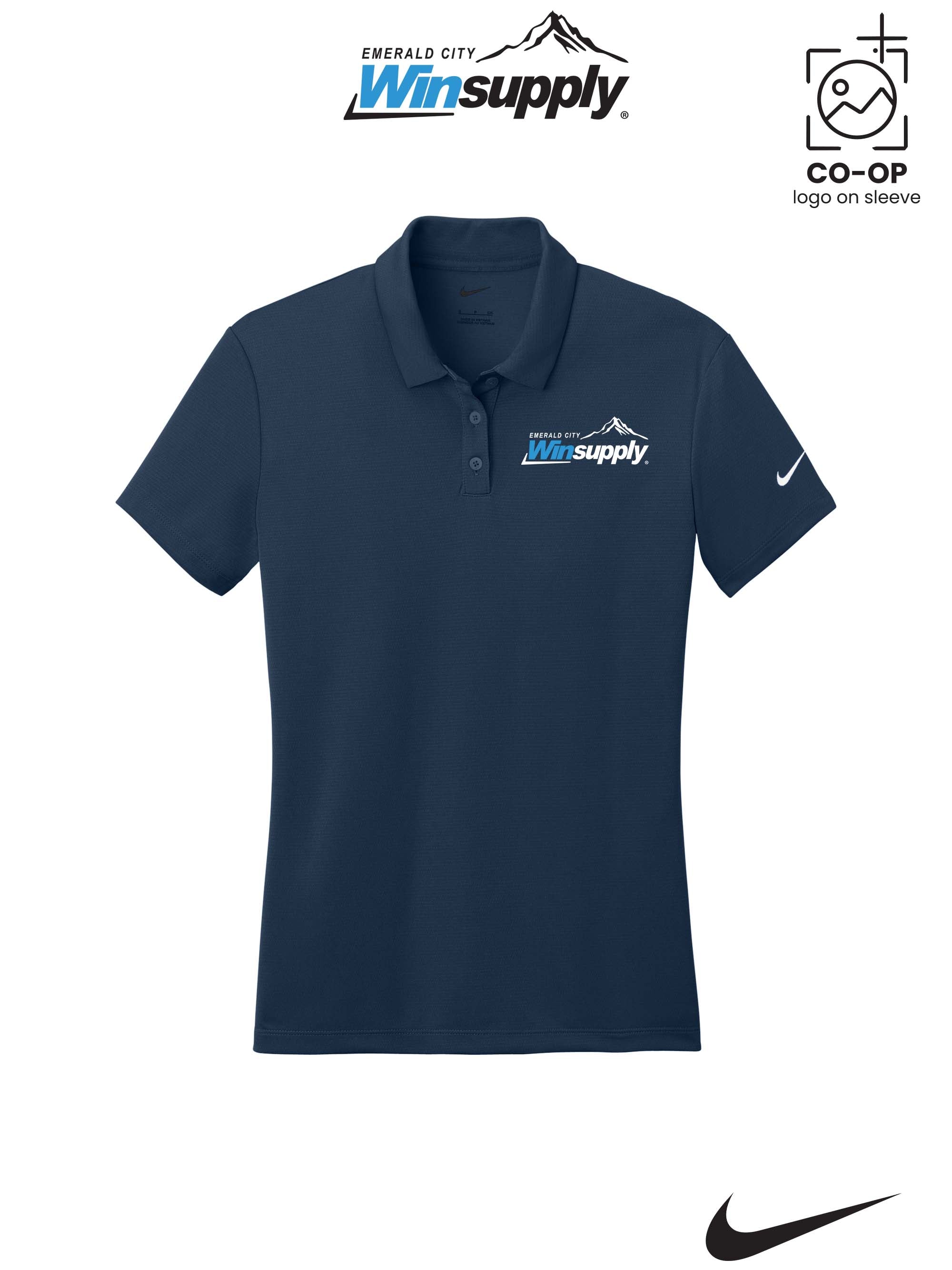 Nike Womens Dry Essential Solid Polo - Winsupply Emerald City