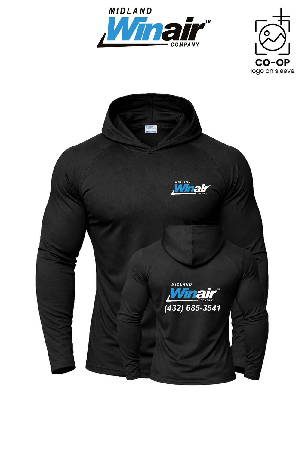 Port & Co™ Performance Pullover Hooded UPF50 Tee - Midland Winair
