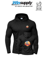 "WIN NOW" Port & Co™ Performance Pullover Hooded UPF50 Tee - Winsupply N Wilmington NC