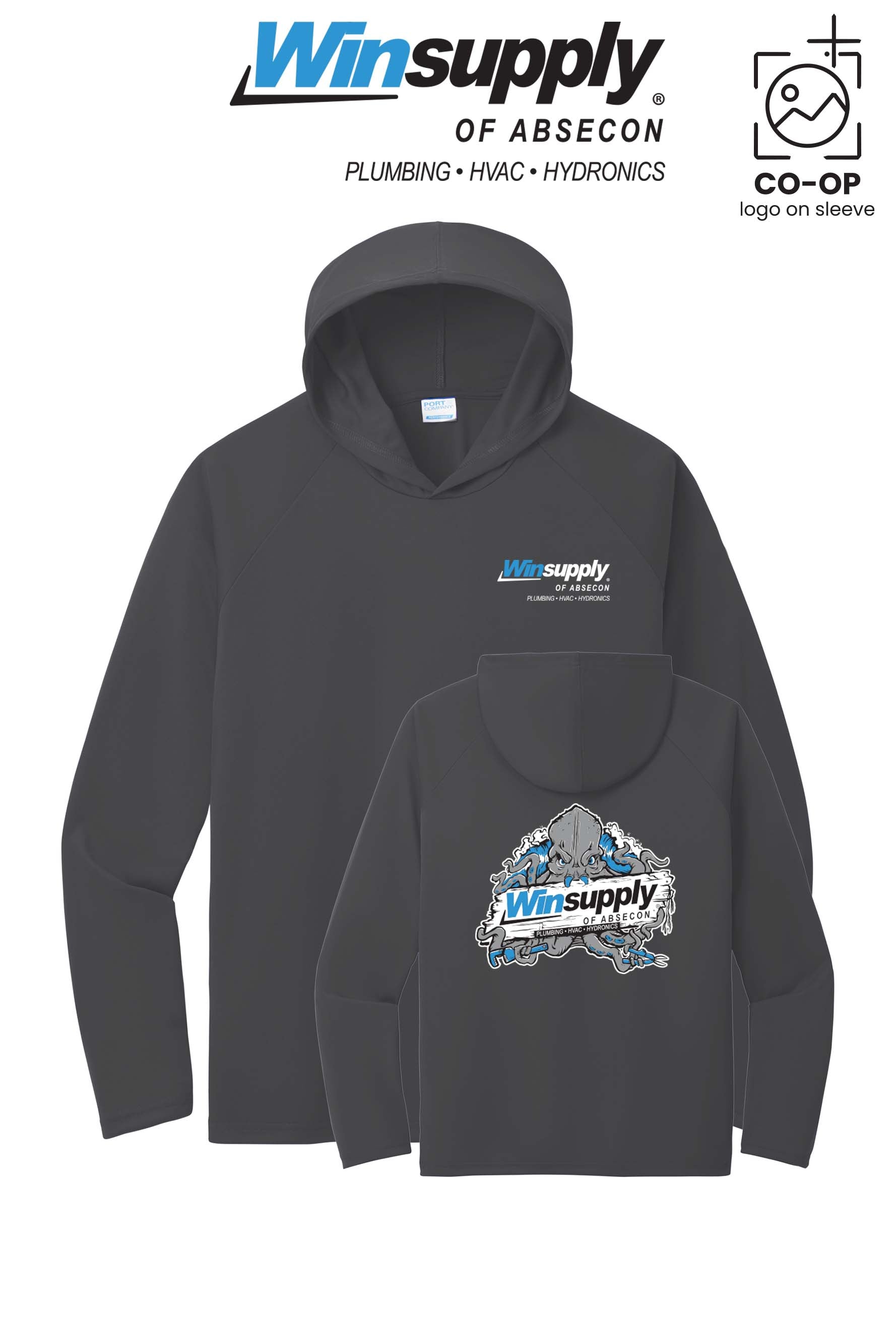 Port & Co™ Performance Pullover Hooded UPF50 Tee - Winsupply of Absecon