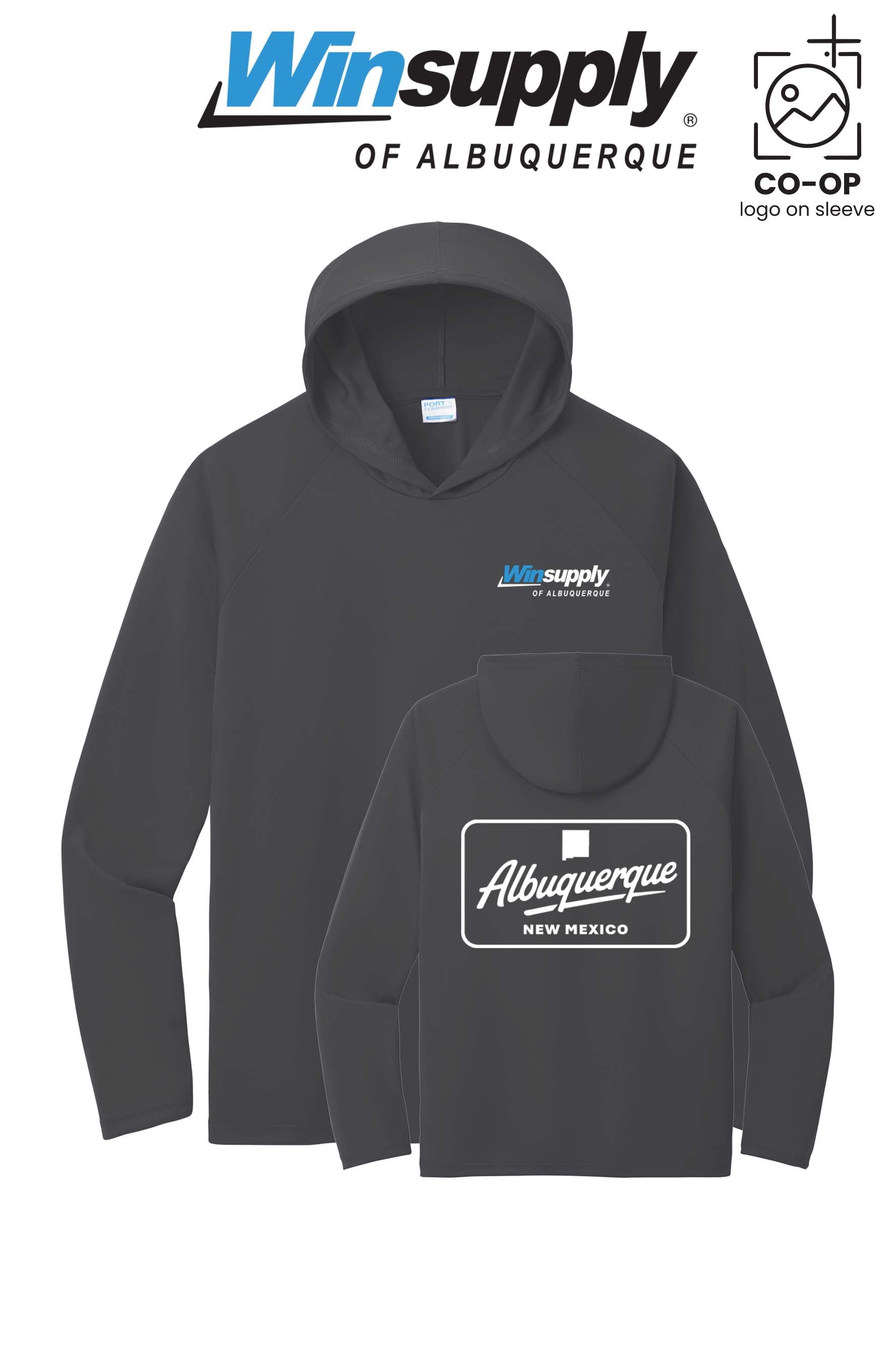 Port & Co™ Performance Pullover Hooded UPF50 Tee - Winsupply of Albuquerque