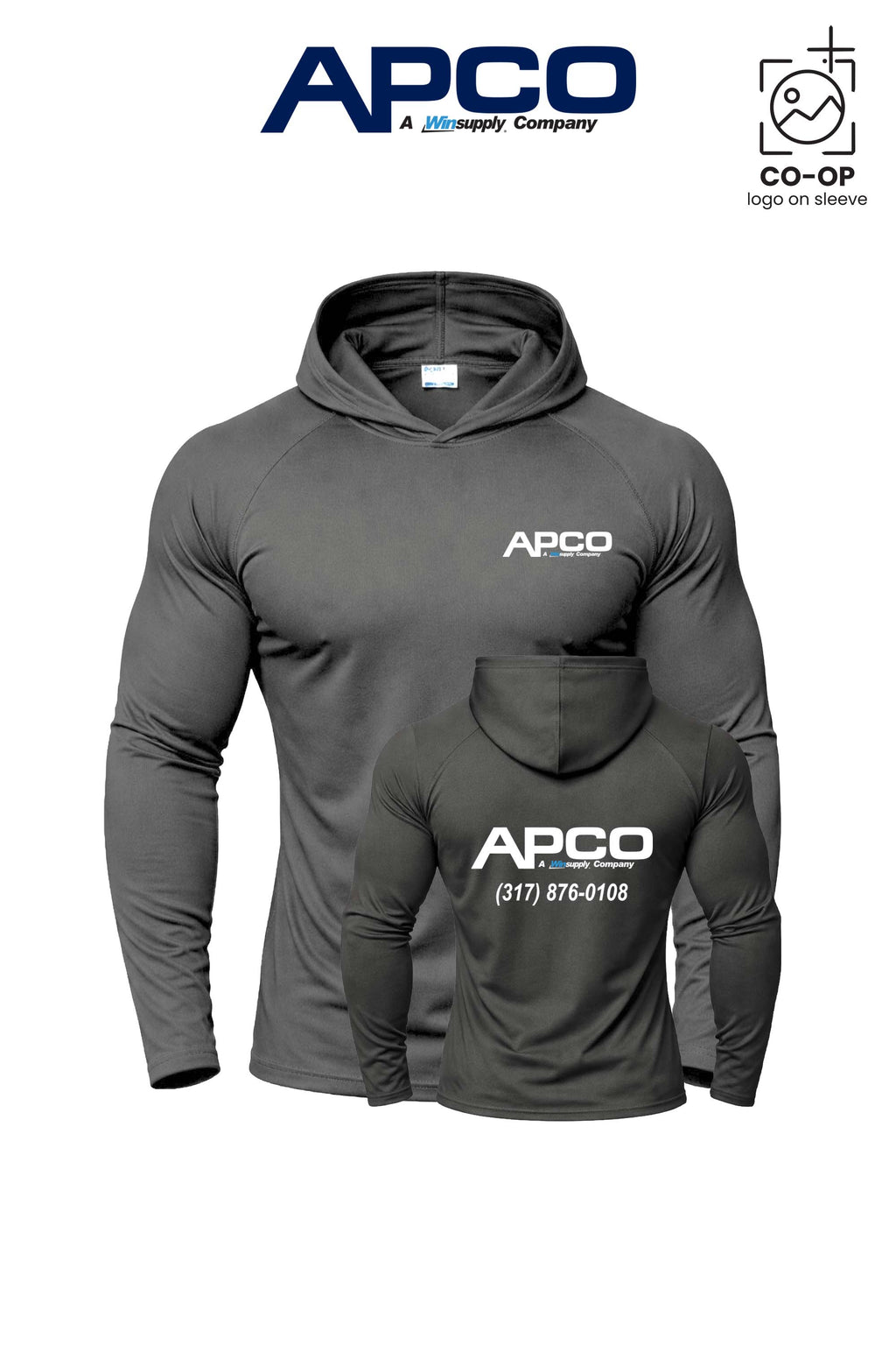 Port & Co™ Performance Pullover Hooded UPF50 Tee - APCO Supply - Indianapolis