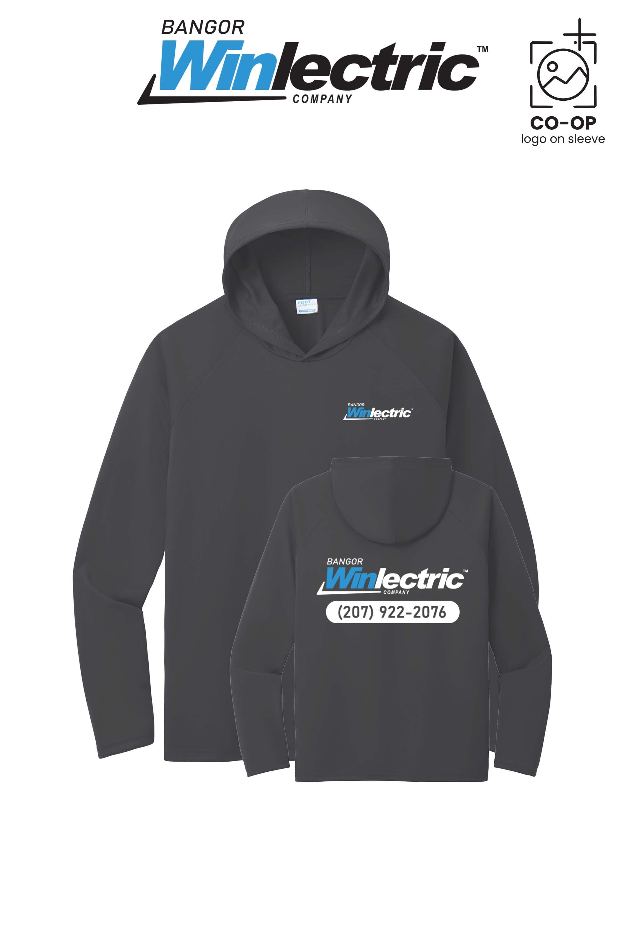Port & Co™ Performance Pullover Hooded UPF50 Tee - Winlectric Bangor