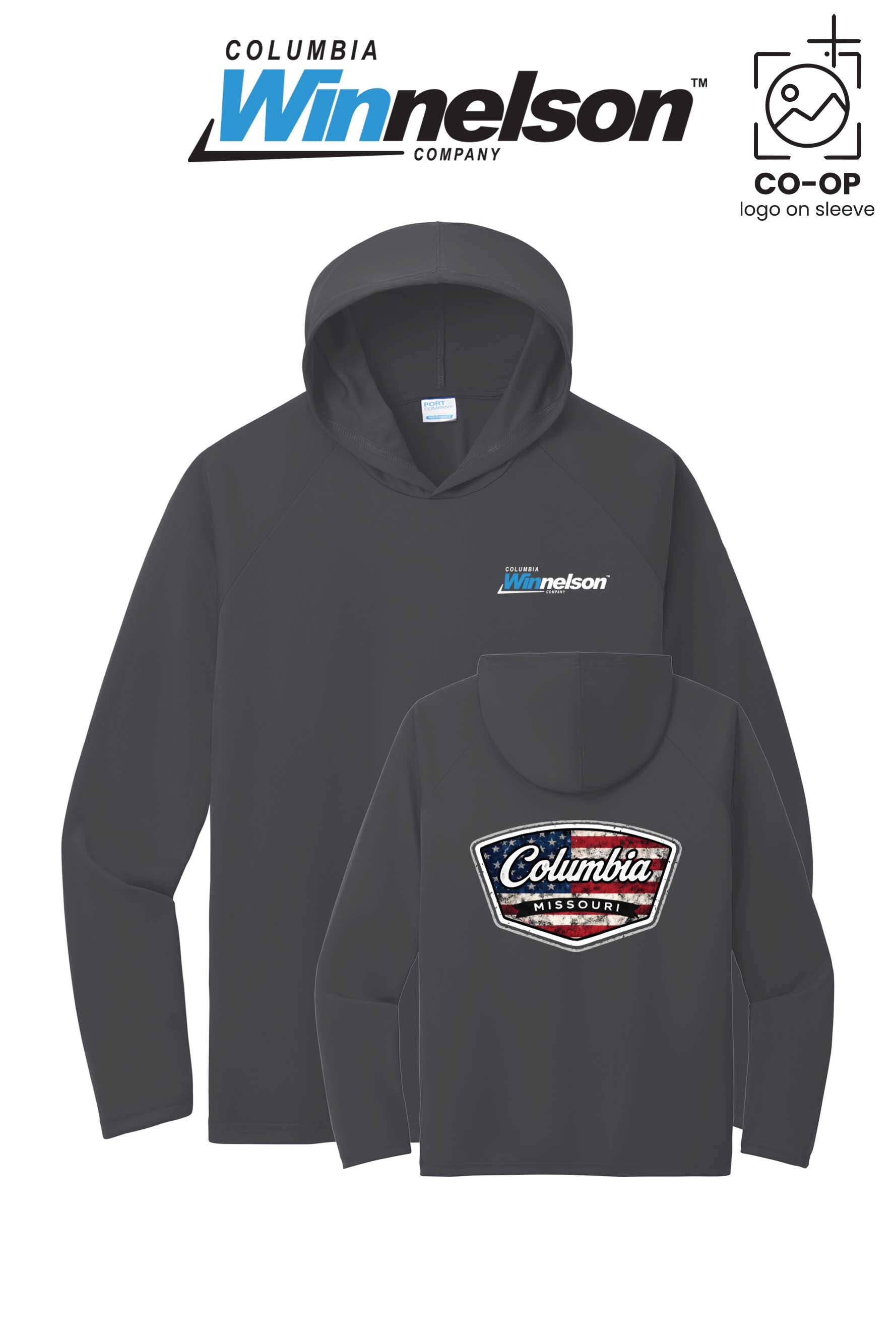Port & Co™ Performance Pullover Hooded UPF50 Tee - Columbia MO Winnelson