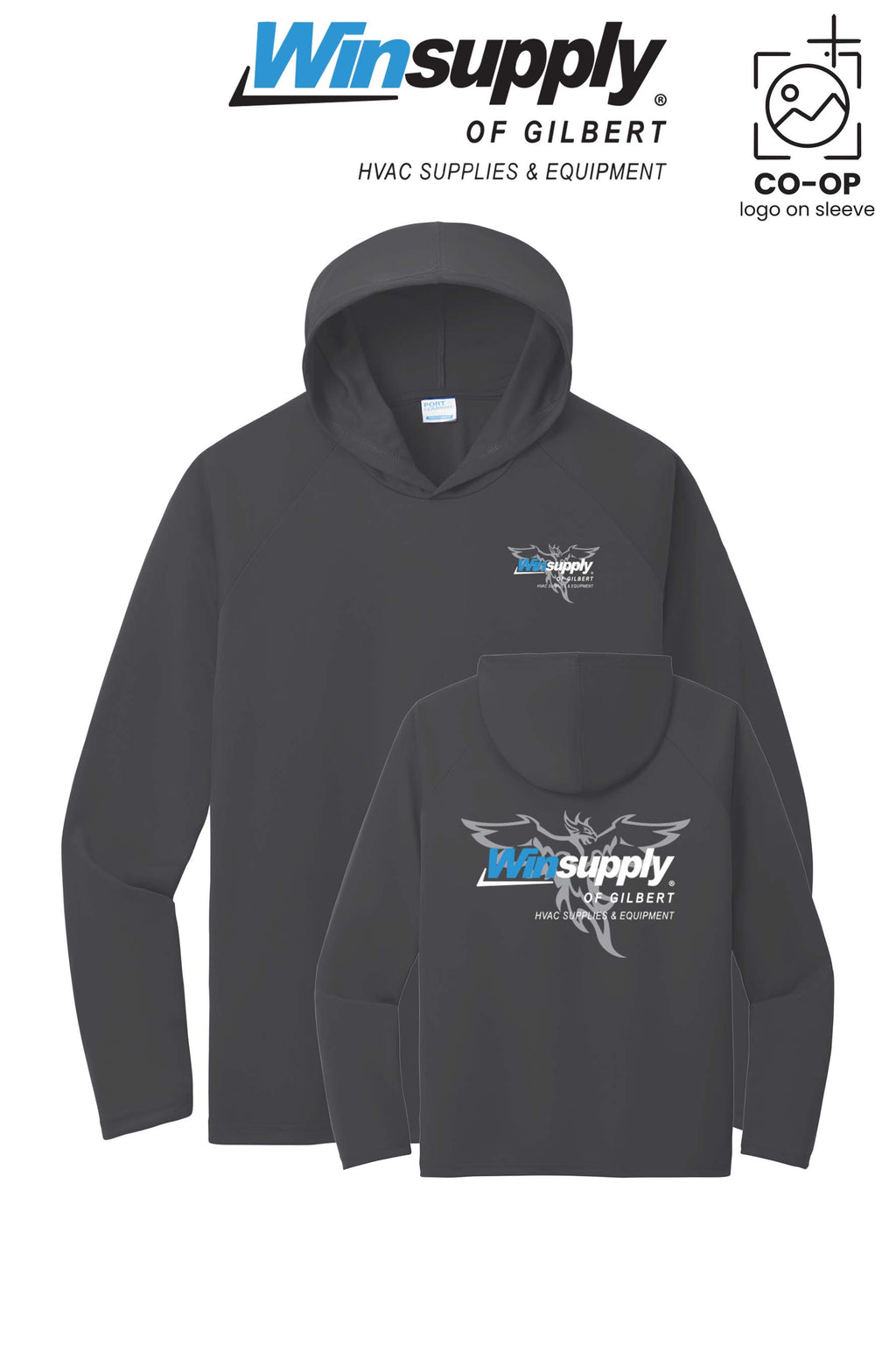 Port & Co™ Performance Pullover Hooded UPF50 Tee - Winsupply of Gilbert