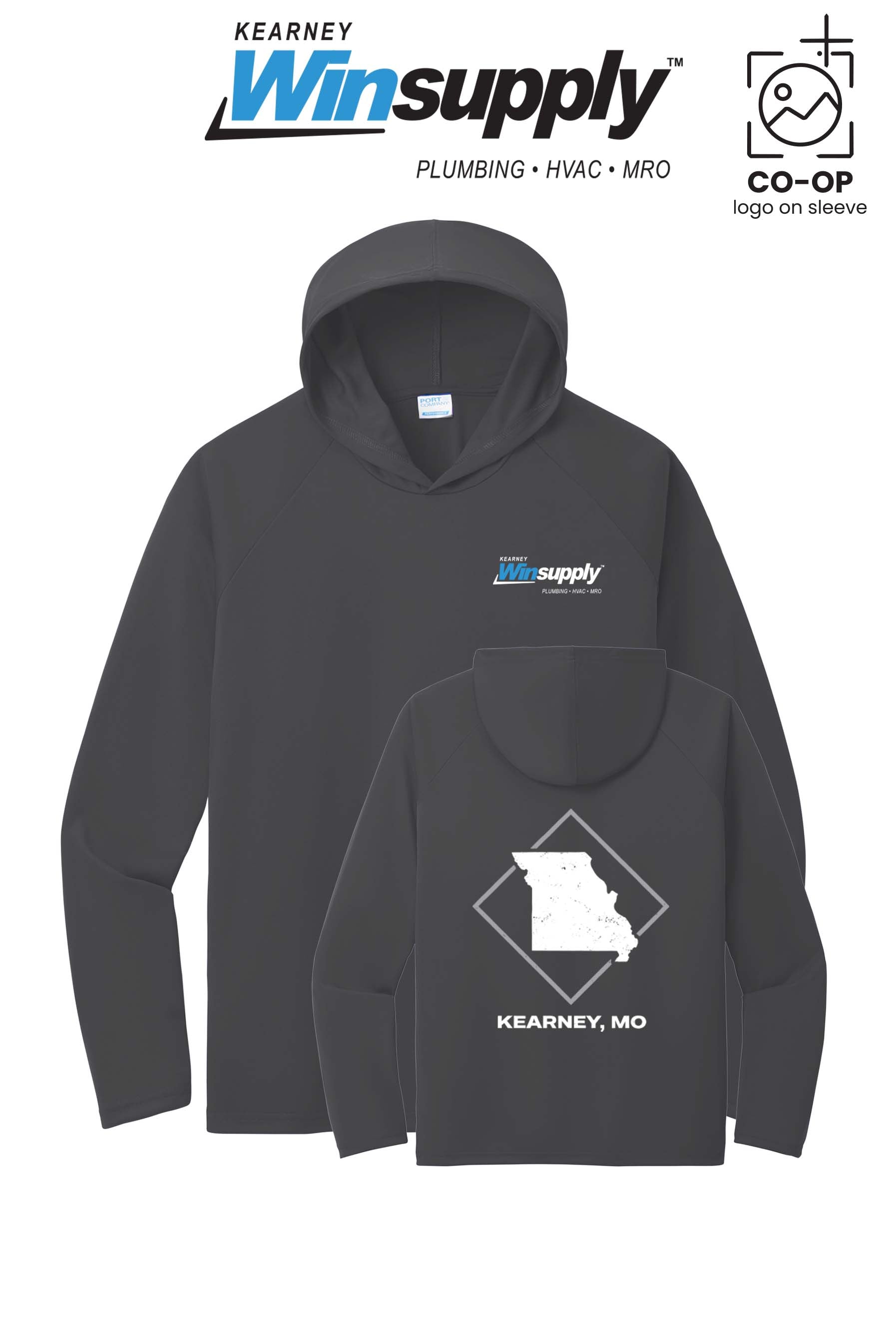Port & Co™ Performance Pullover Hooded UPF50 Tee - Kearney Winsupply