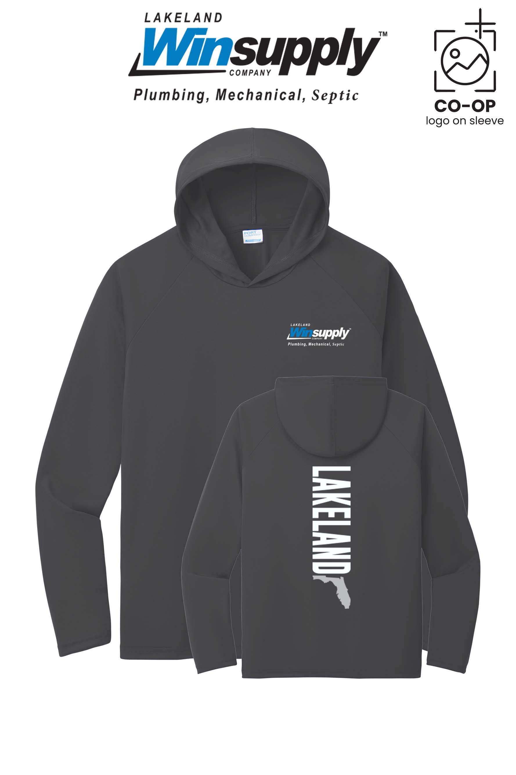 Port & Co™ Performance Pullover Hooded UPF50 Tee - Lakeland Winsupply
