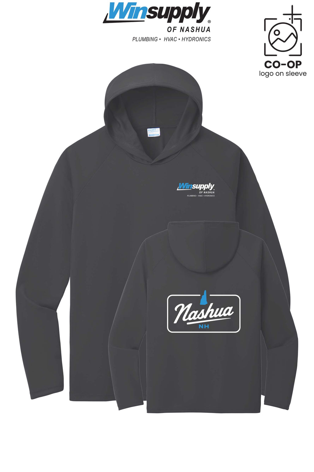 Port & Co™ Performance Pullover Hooded UPF50 Tee - Winsupply of Nashua