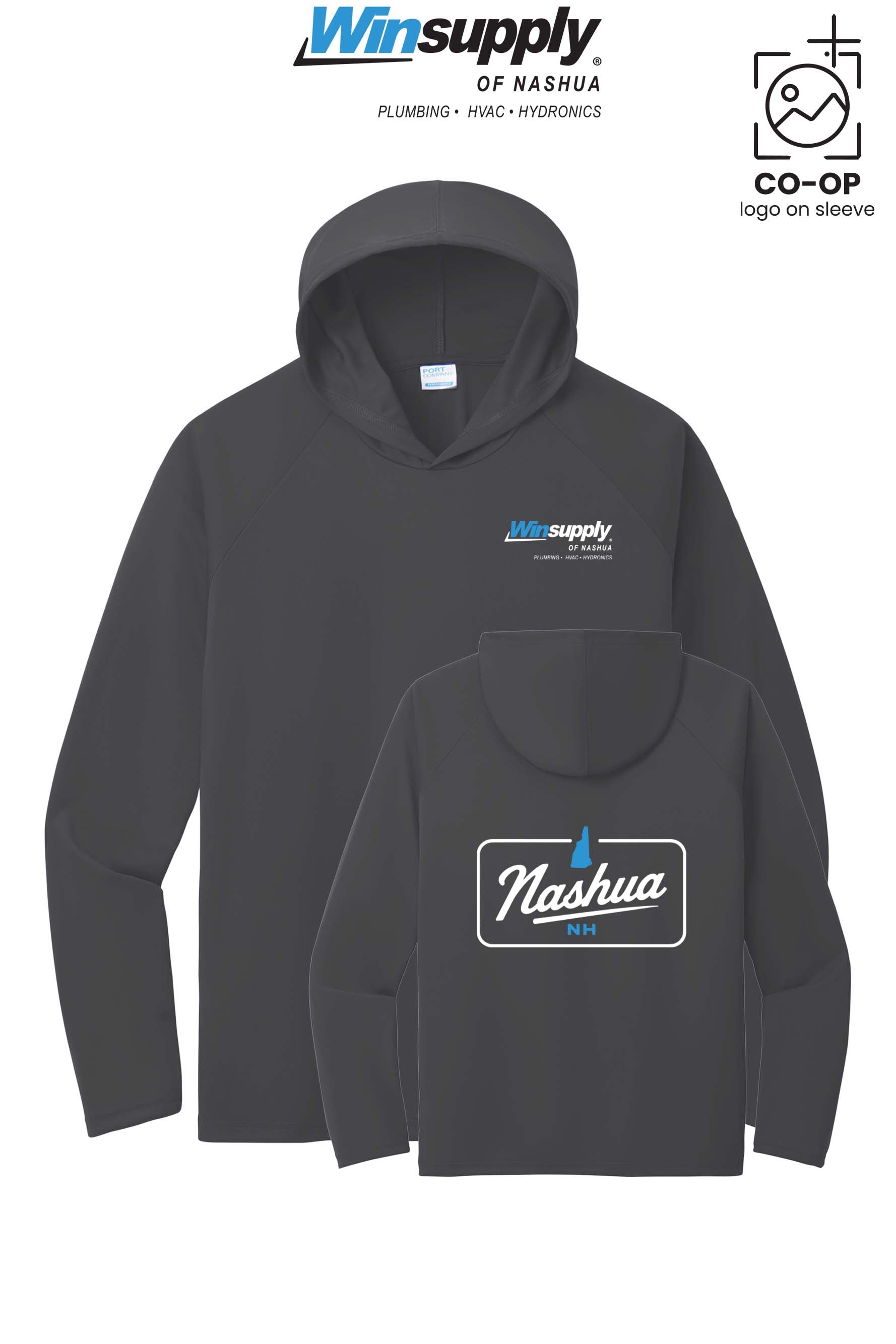 Port & Co™ Performance Pullover Hooded UPF50 Tee - Winsupply of Nashua