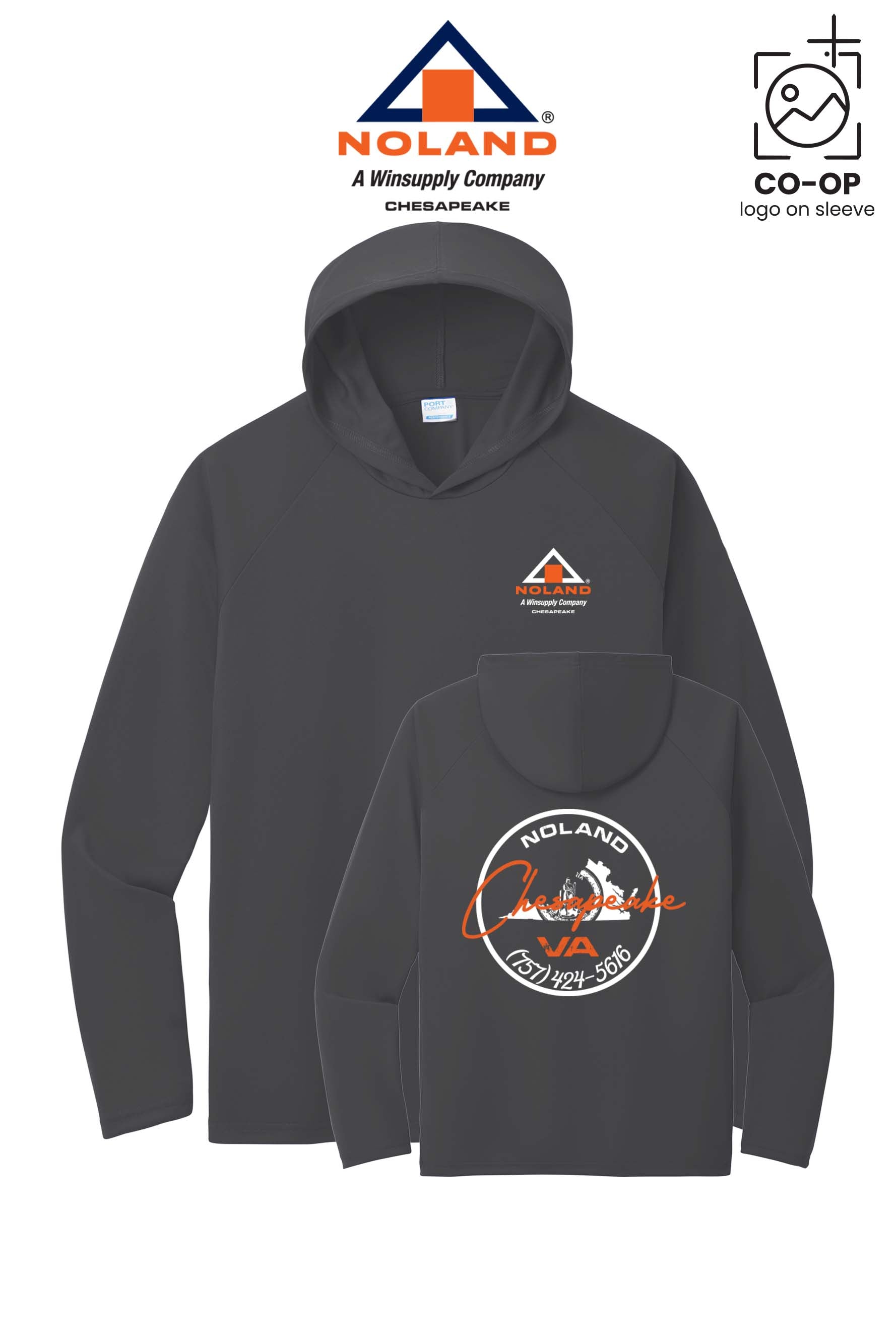 Port & Co™ Performance Pullover Hooded UPF50 Tee - Noland Company Chesapeake