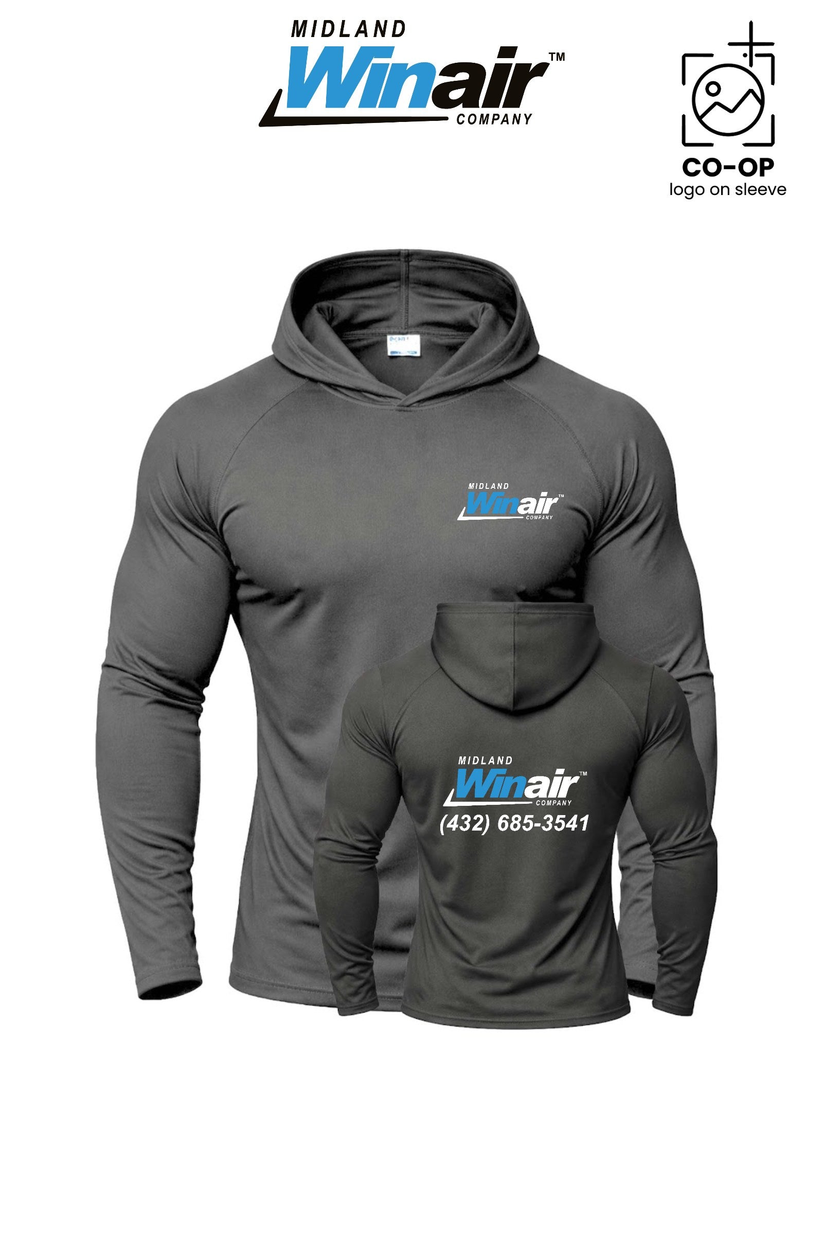 Port & Co™ Performance Pullover Hooded UPF50 Tee - Midland Winair