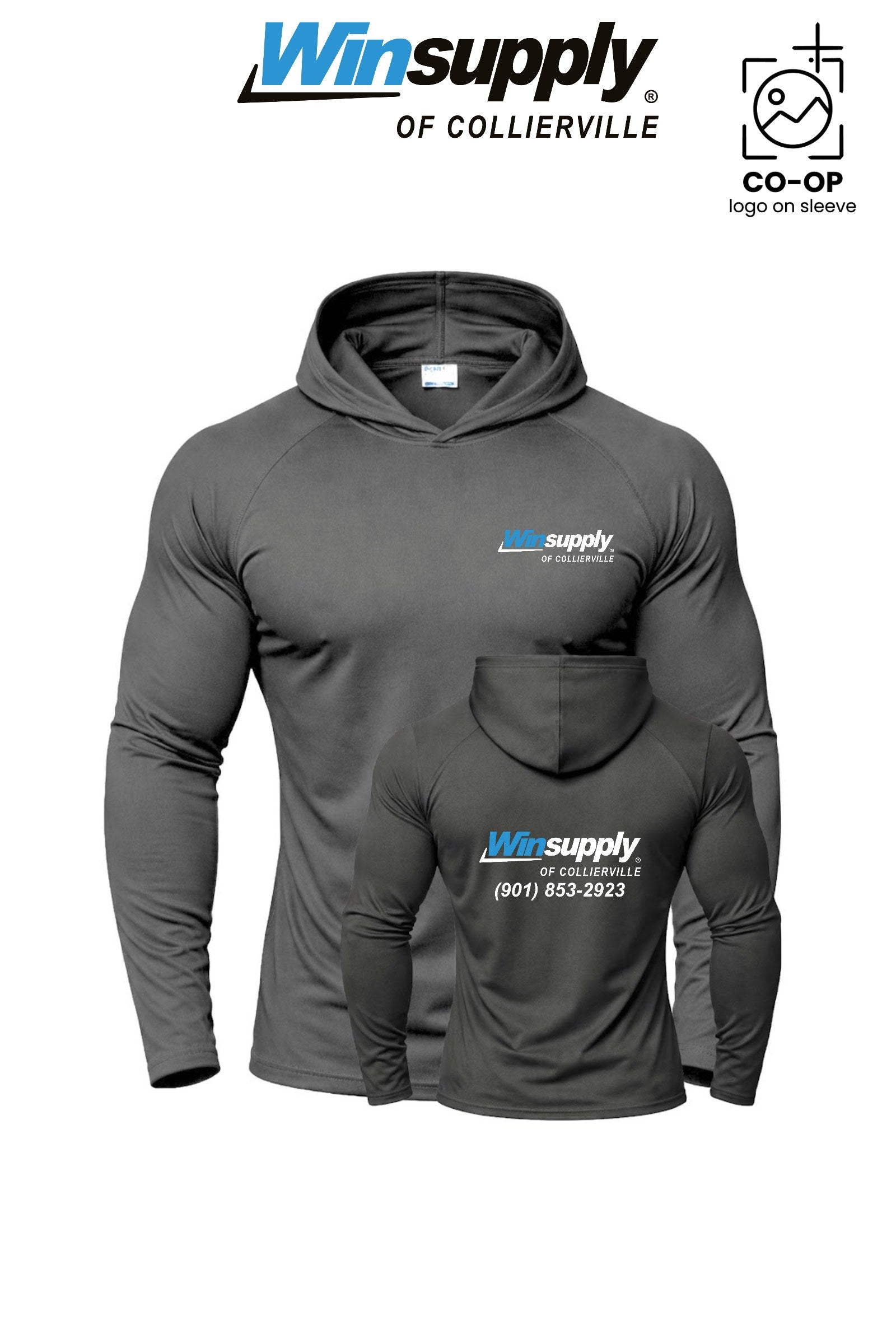 Port & Co™ Performance Pullover Hooded UPF50 Tee - Winston Salem Noland