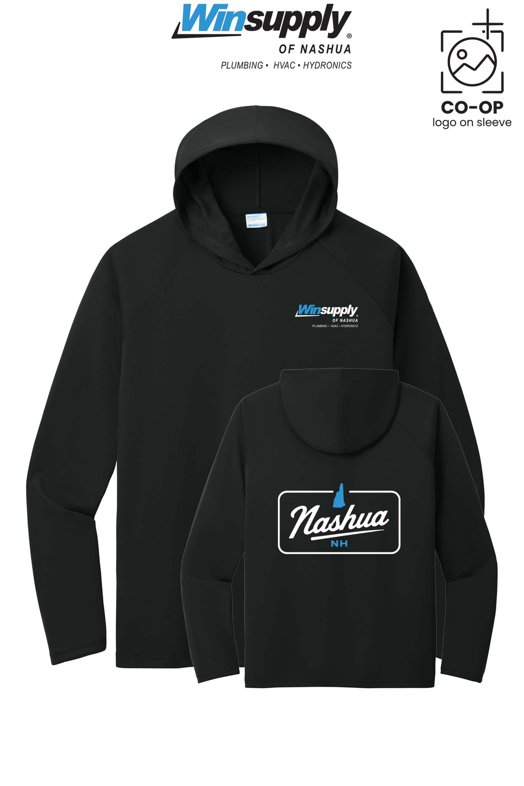 Port & Co™ Performance Pullover Hooded UPF50 Tee - Winsupply of Nashua