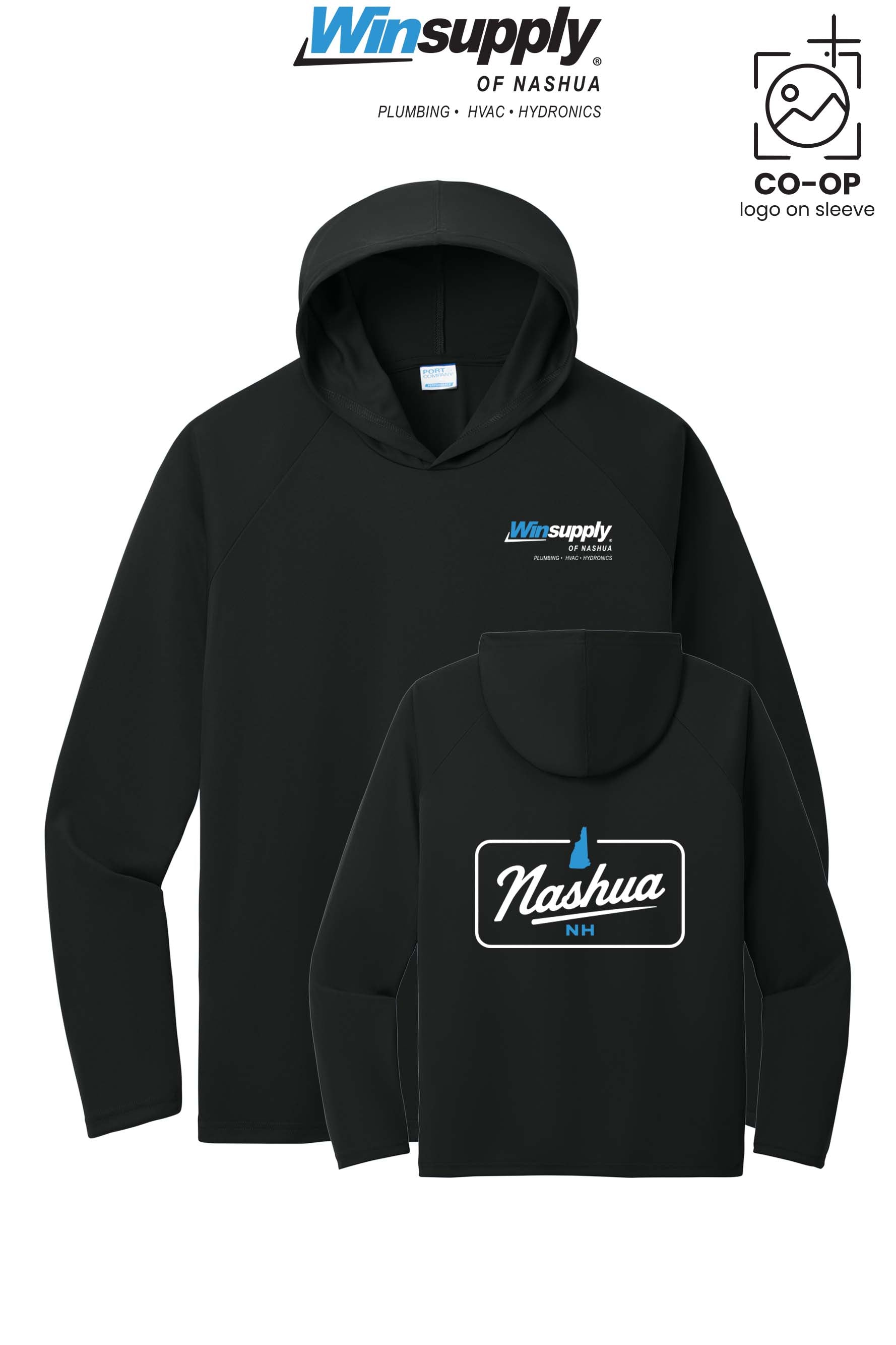 Port & Co™ Performance Pullover Hooded UPF50 Tee - Winsupply of Nashua