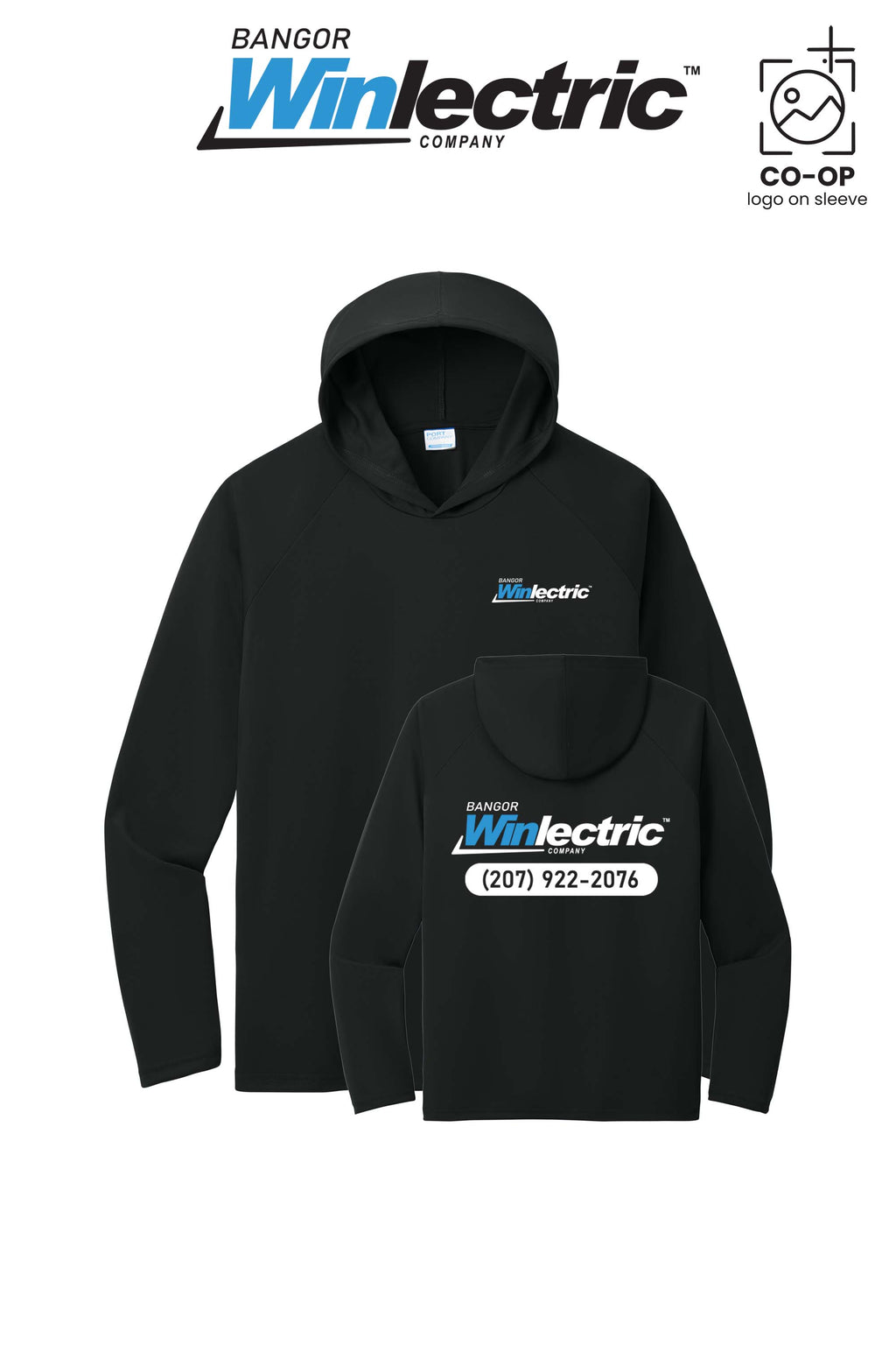 Port & Co™ Performance Pullover Hooded UPF50 Tee - Winlectric Bangor