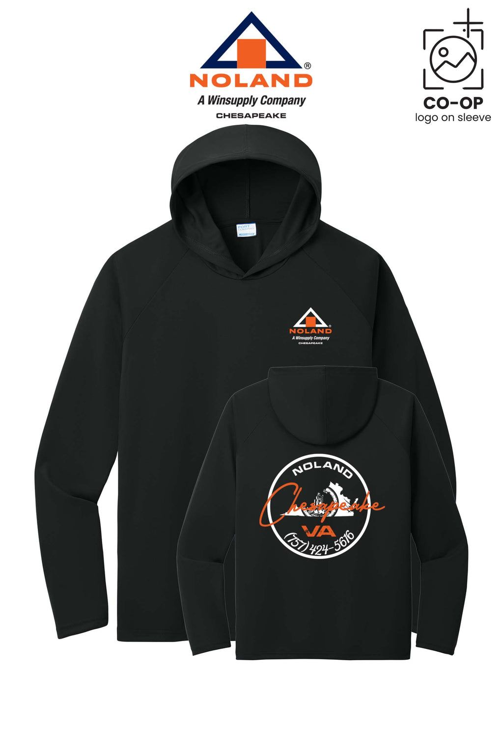 Port & Co™ Performance Pullover Hooded UPF50 Tee - Noland Company Chesapeake